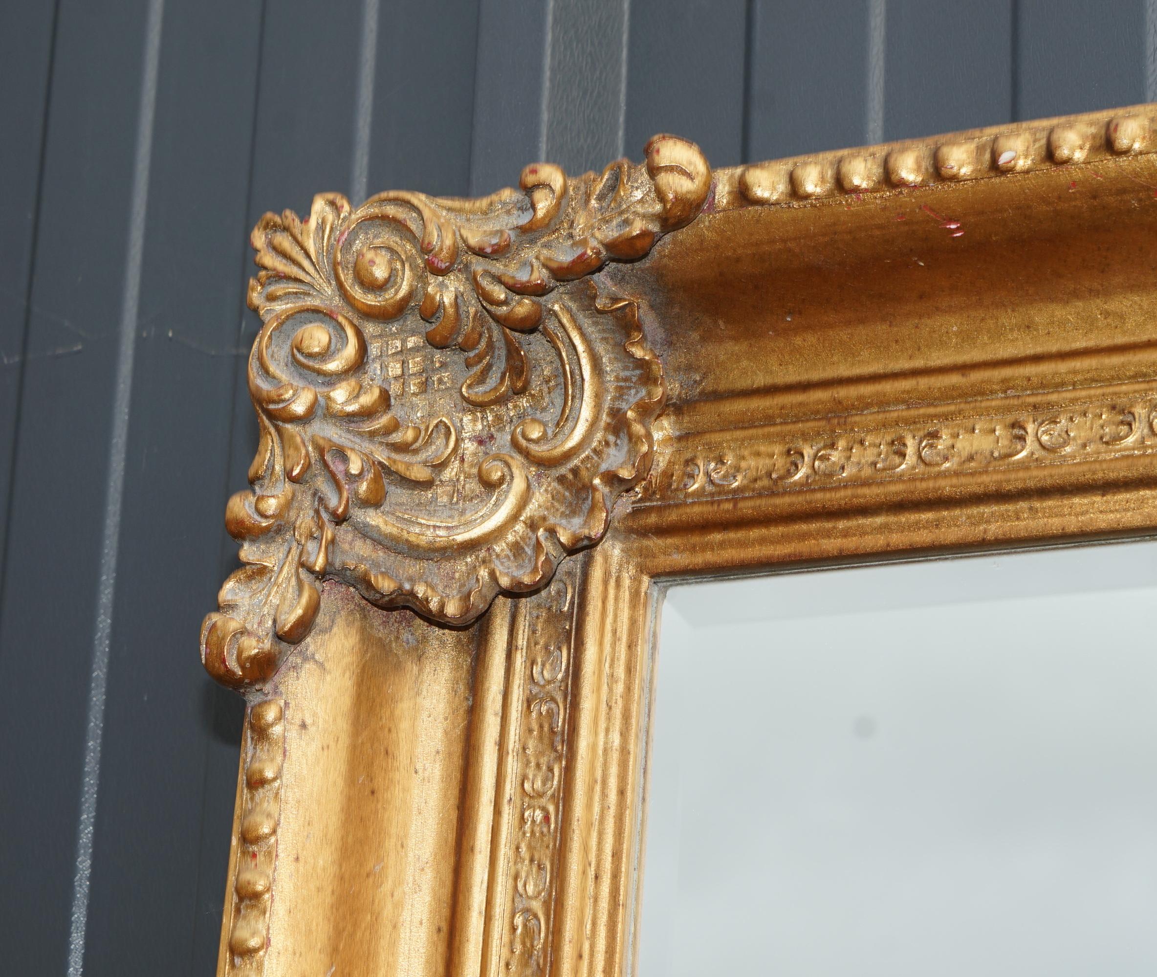Huge French Giltwood Antique Style Wall Mirror That Defines a Room 6