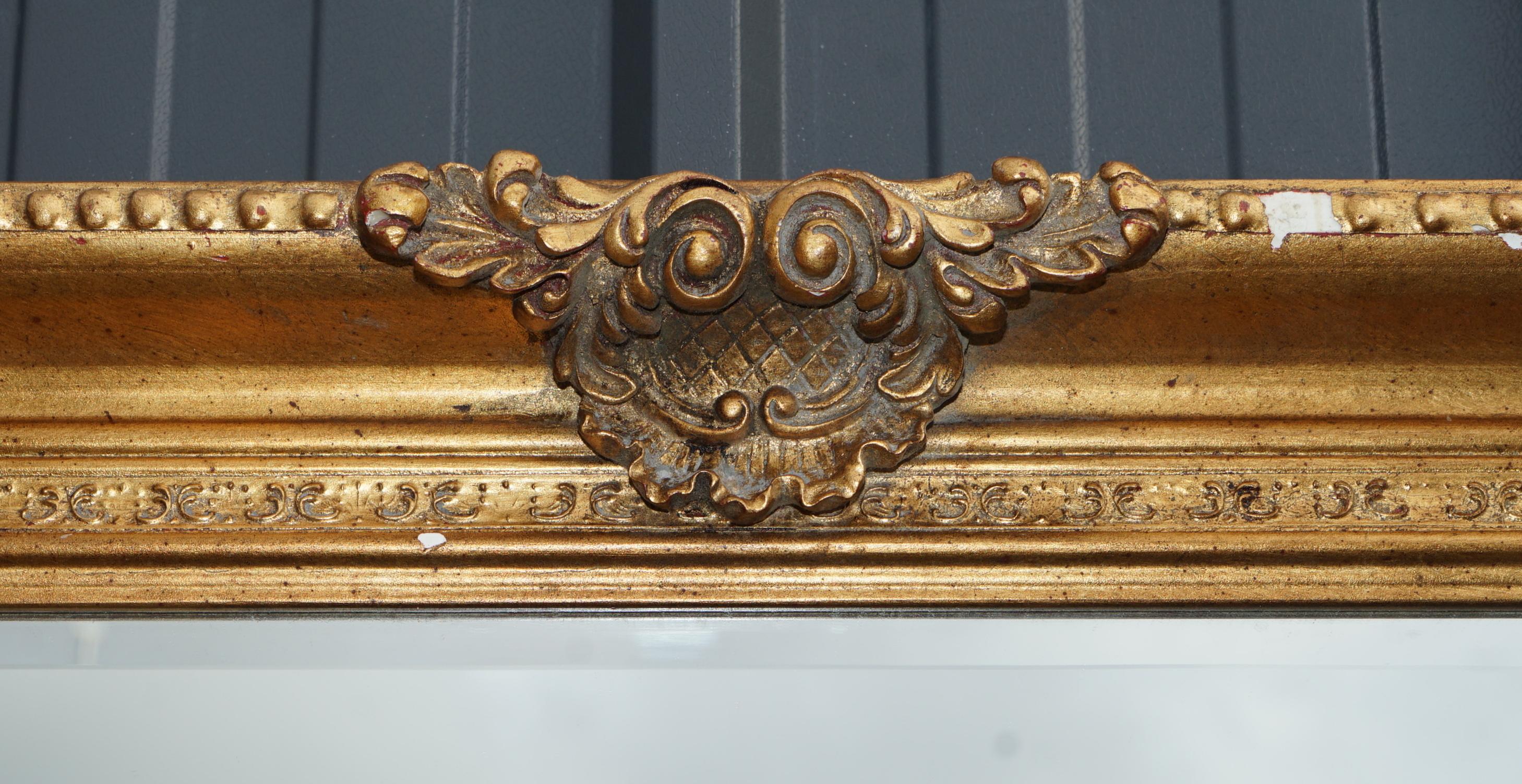 Huge French Giltwood Antique Style Wall Mirror That Defines a Room 7