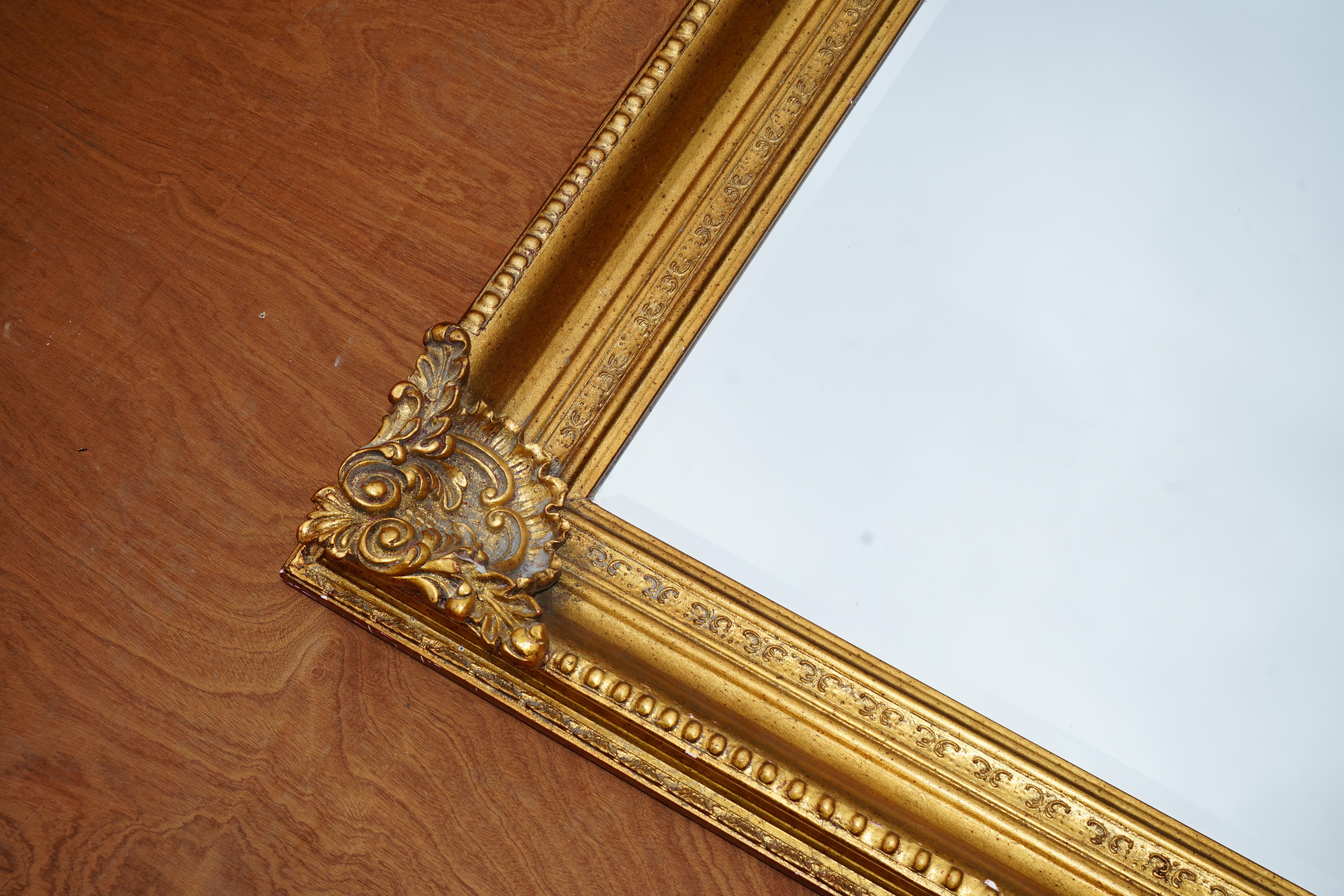 Country Huge French Giltwood Antique Style Wall Mirror That Defines a Room