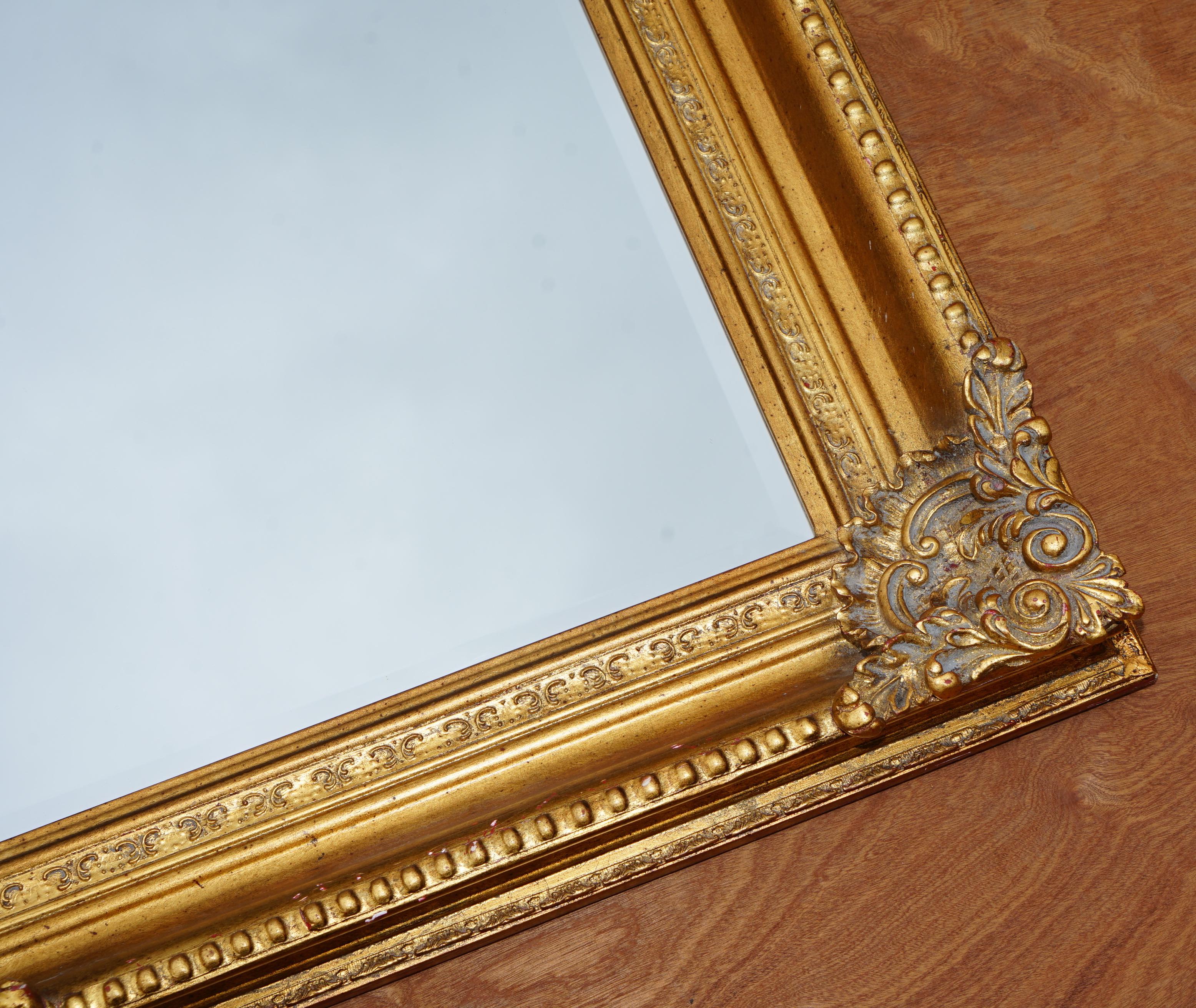 20th Century Huge French Giltwood Antique Style Wall Mirror That Defines a Room