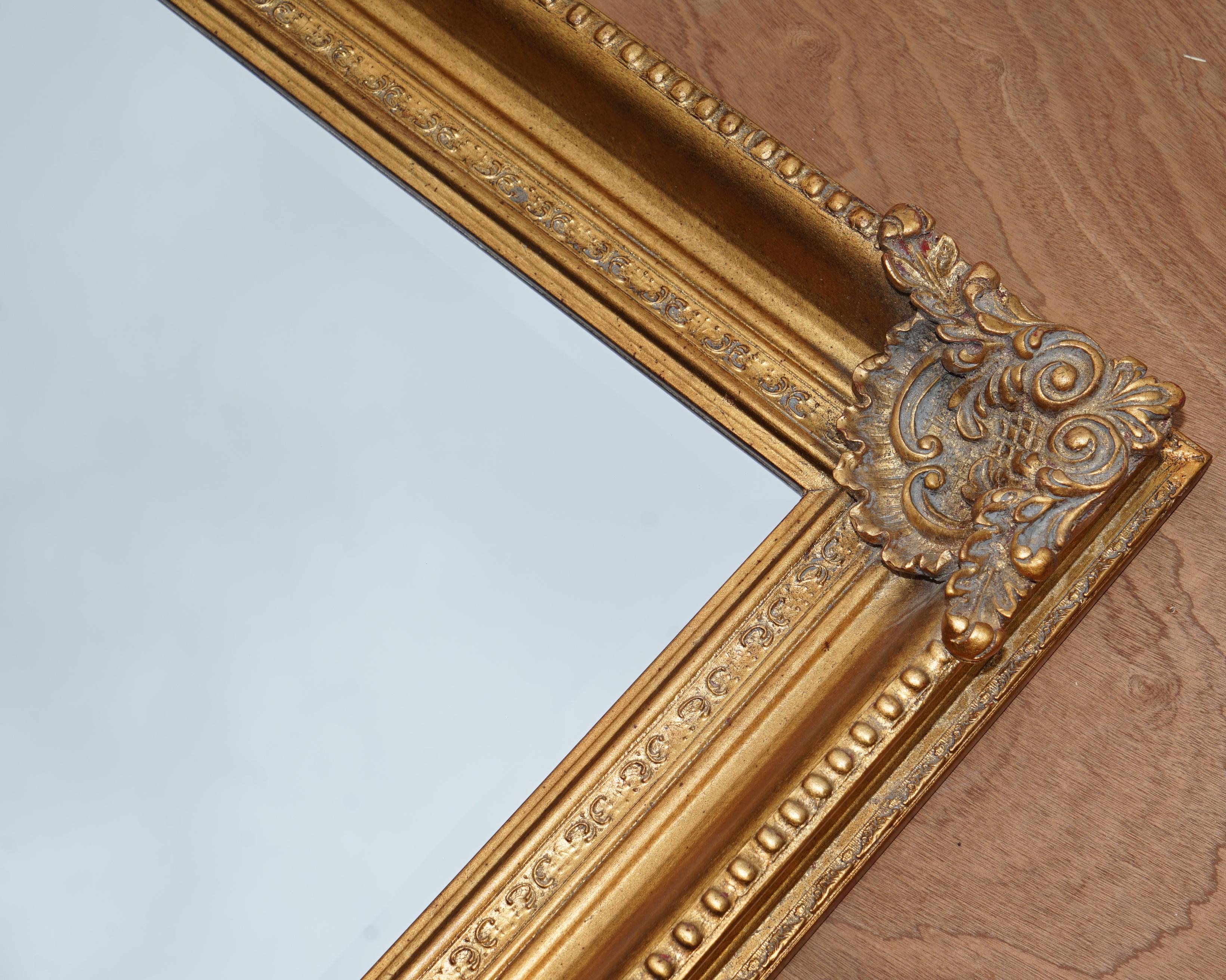 Huge French Giltwood Antique Style Wall Mirror That Defines a Room 4