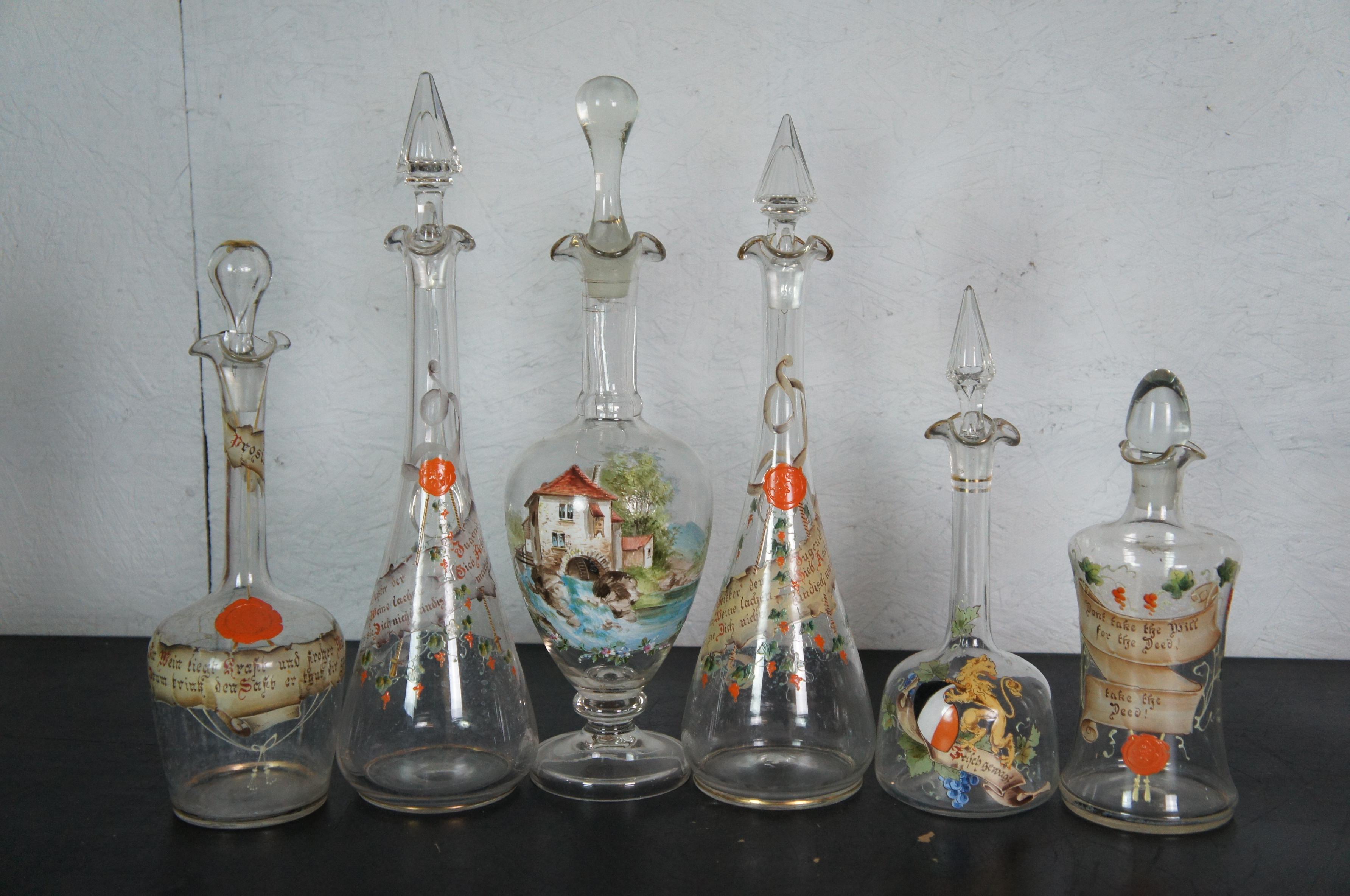 Massiver 83-teiliges antikes deutsches böhmisches emailliertes Glas-Wachs-Siegel-Bargeschirr aus Böhmen im Zustand „Gut“ im Angebot in Dayton, OH