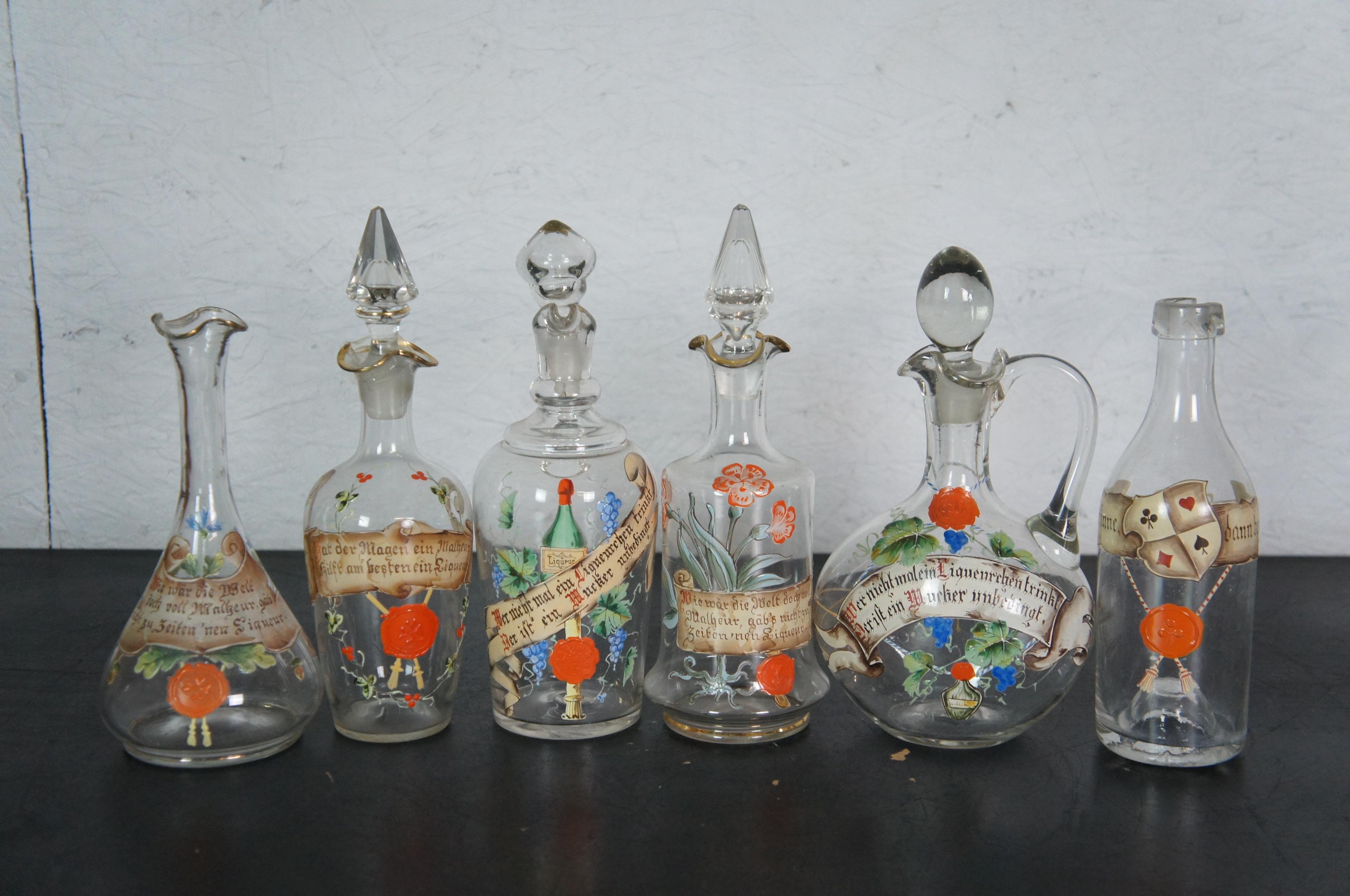 Massiver 83-teiliges antikes deutsches böhmisches emailliertes Glas-Wachs-Siegel-Bargeschirr aus Böhmen (19. Jahrhundert) im Angebot