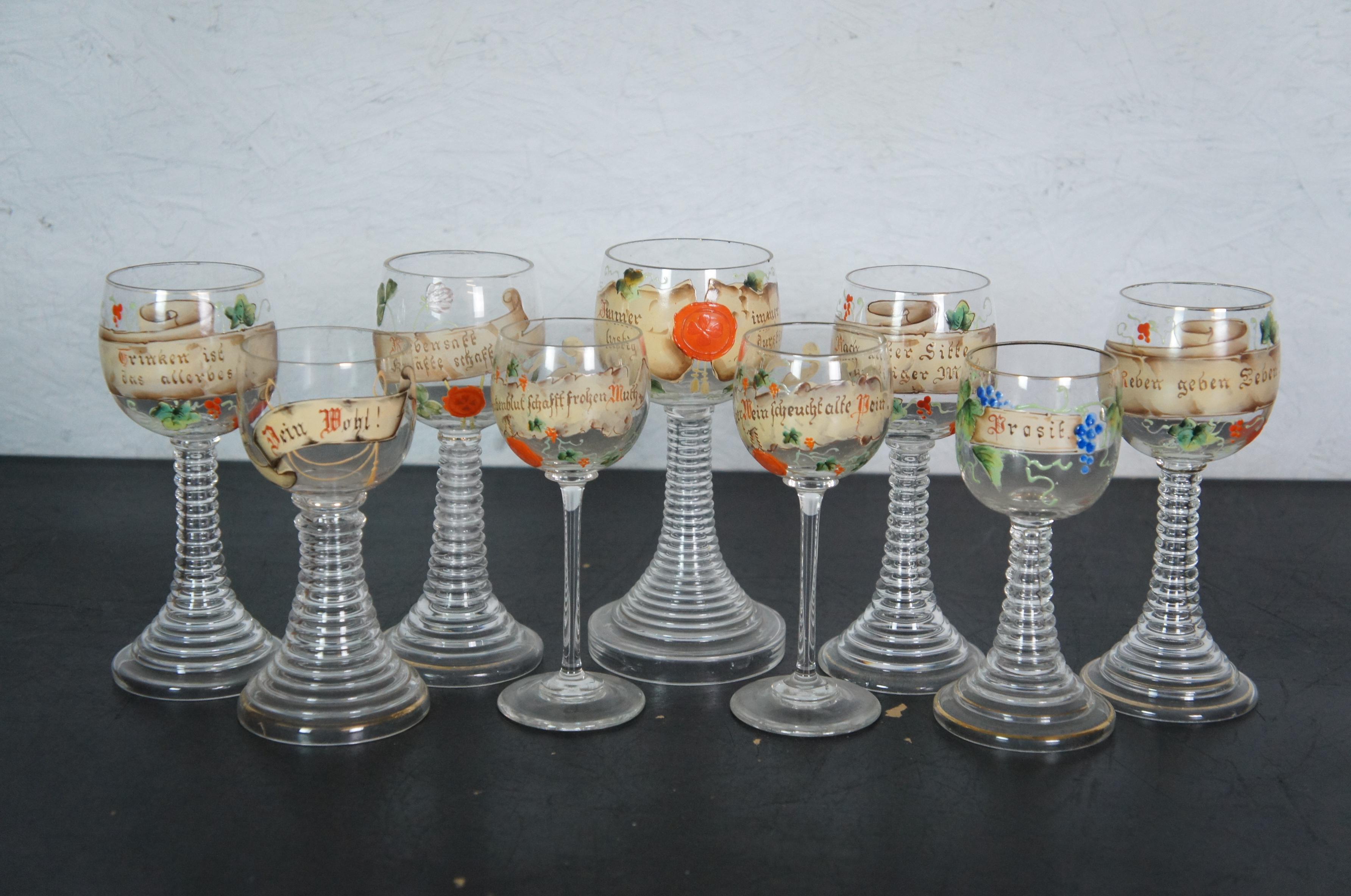 Massiver 83-teiliges antikes deutsches böhmisches emailliertes Glas-Wachs-Siegel-Bargeschirr aus Böhmen im Angebot 2
