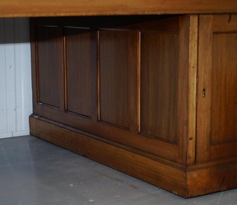 Huge 9Drawer 2Cupboard Double Sided Twin Pedestal Partner Desk Oxblood Leather at 1stDibs