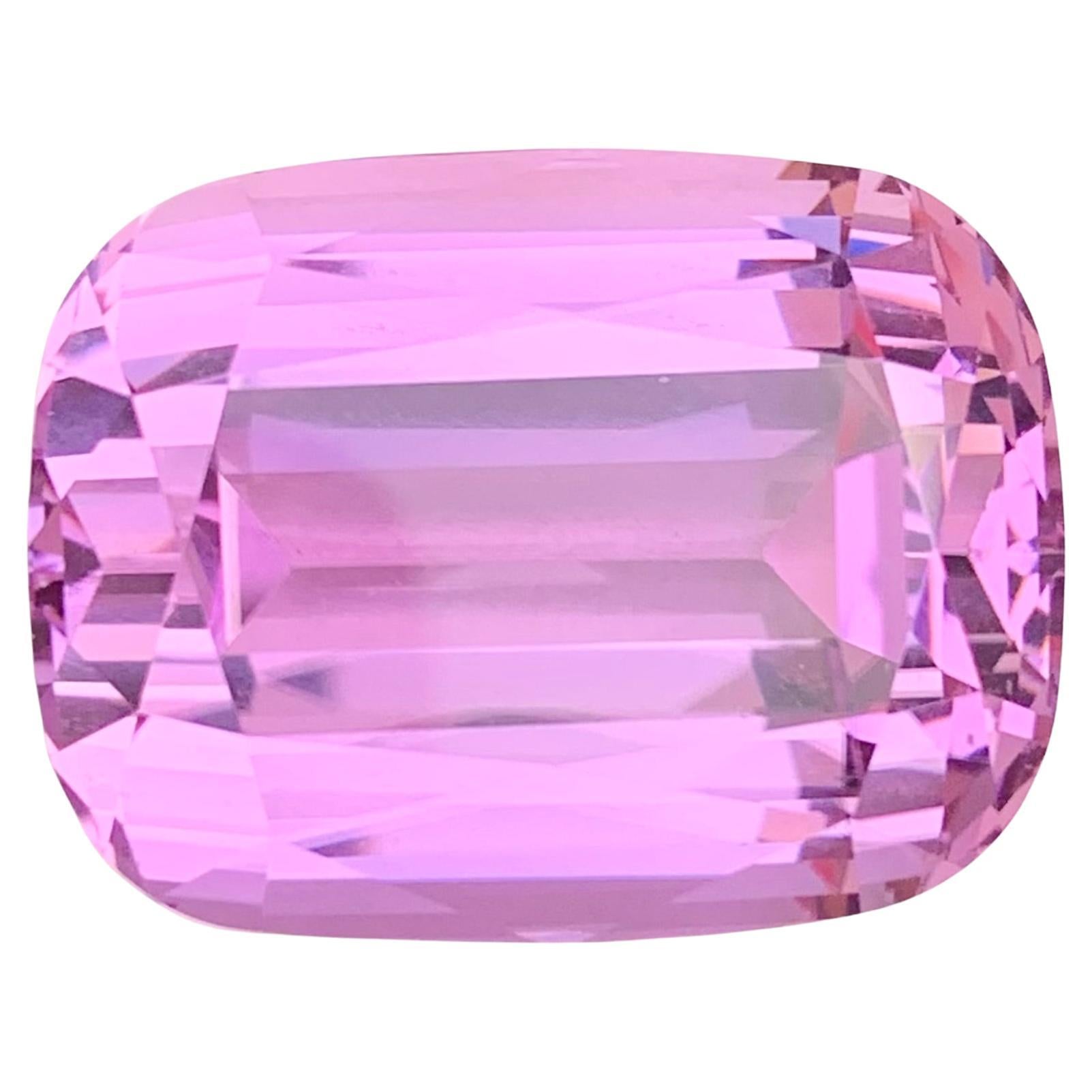 Huge 90.35 Carat Loupe Clean Pink Kunzite Cushion Shape Gem From Afghanistan
