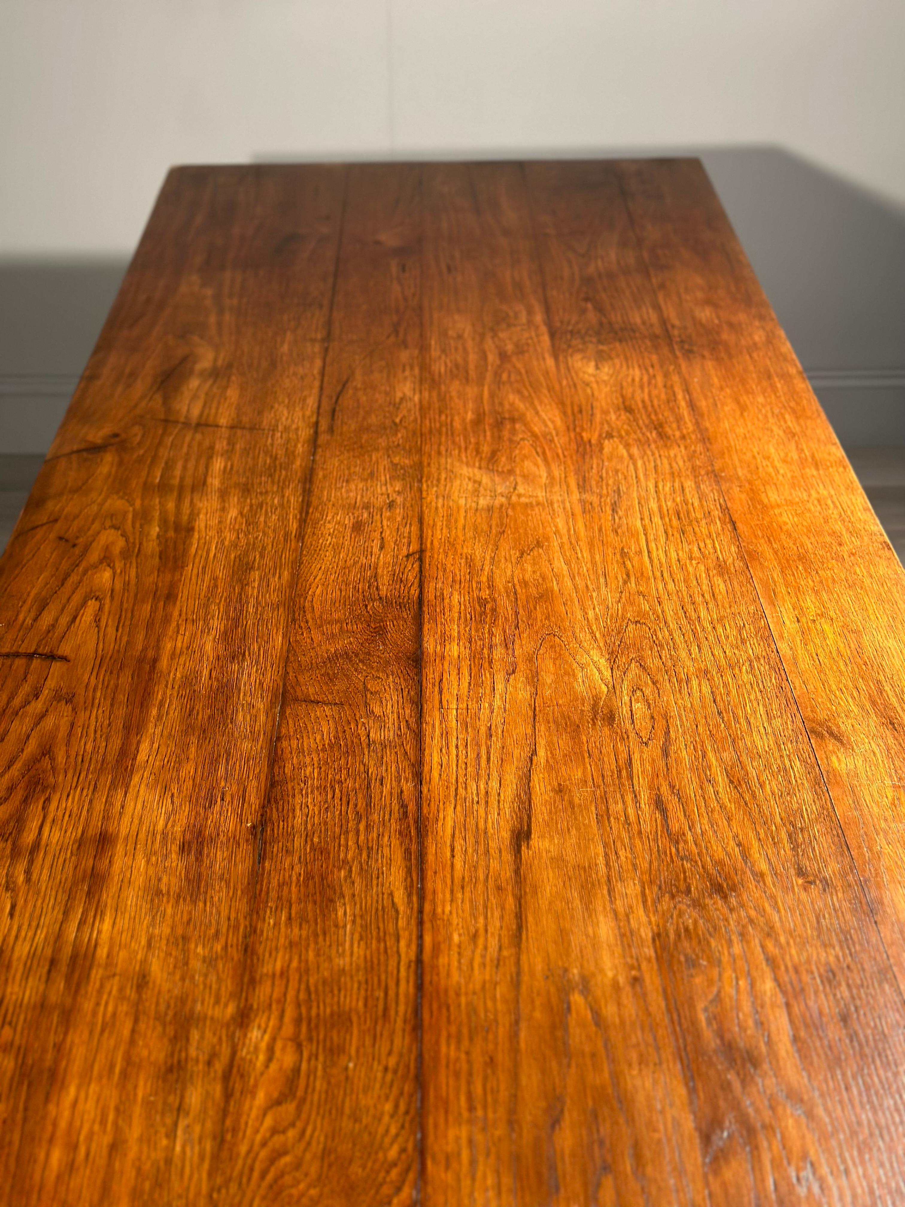 Huge 9ft Antique Oak Refectory Table 5