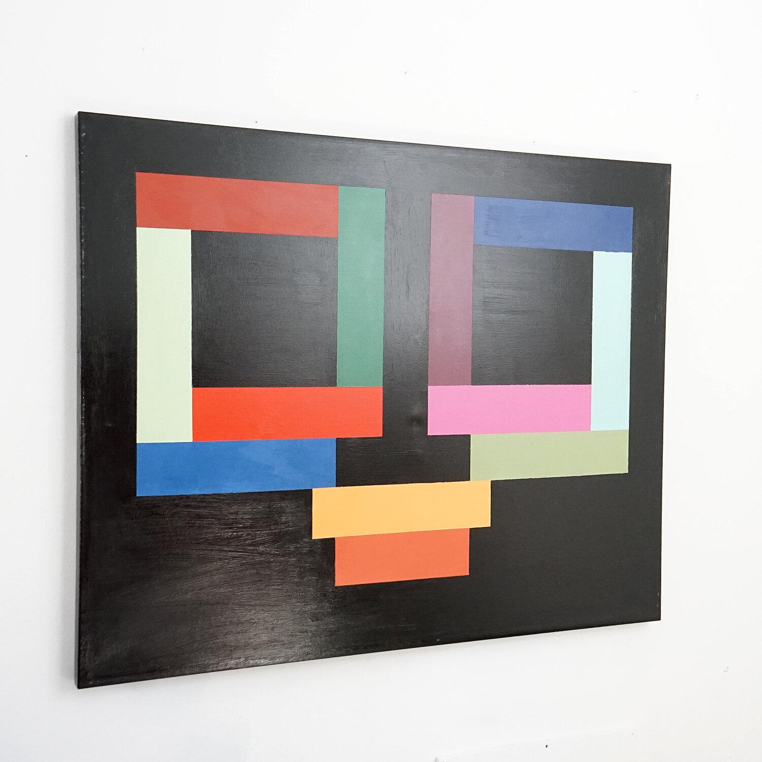 British Large Abstract Minimalist Composition by Richard Sladden, Original Oil Painting For Sale