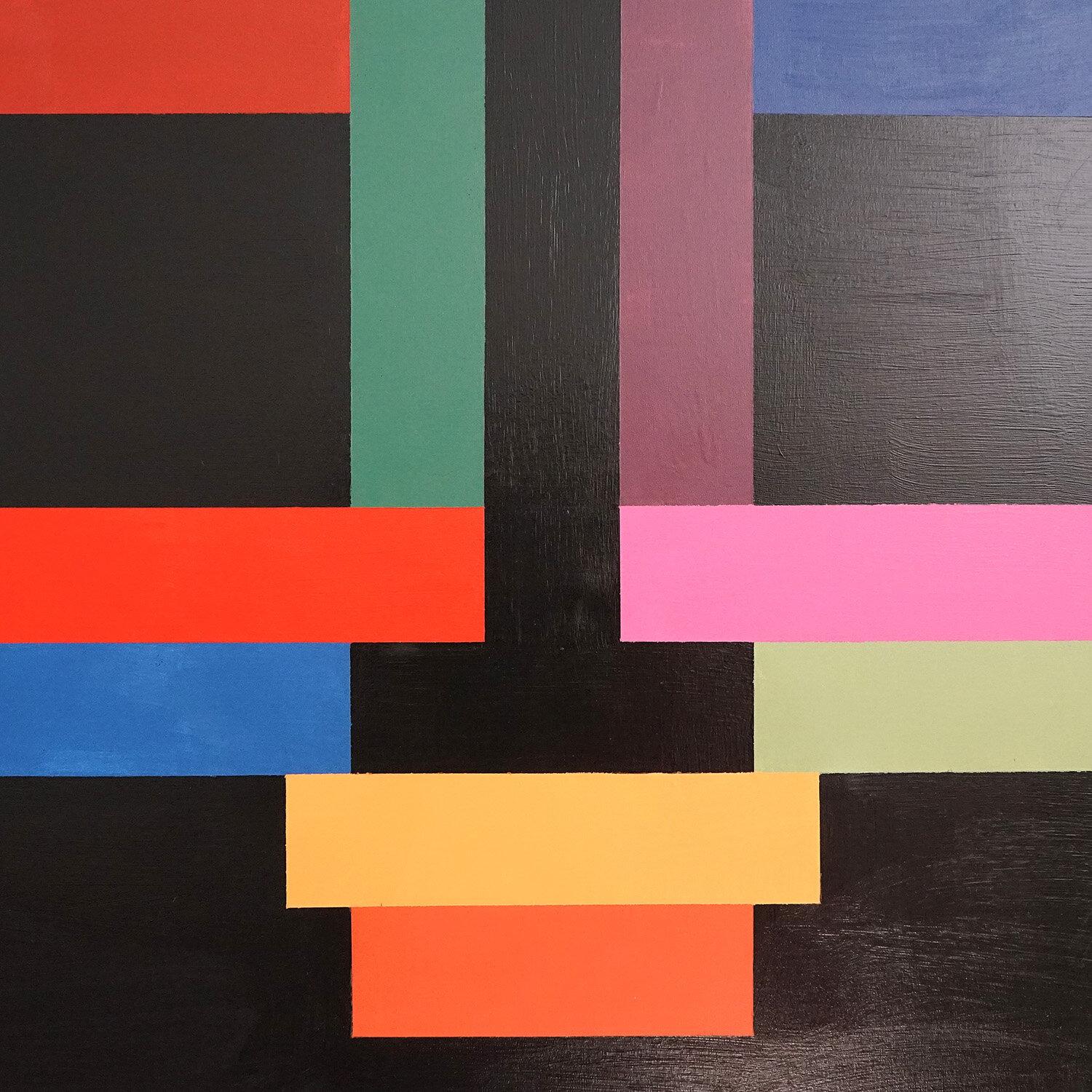 Große abstrakte minimalistische Komposition von Richard Sladden, Original-Ölgemälde (Leinwand) im Angebot