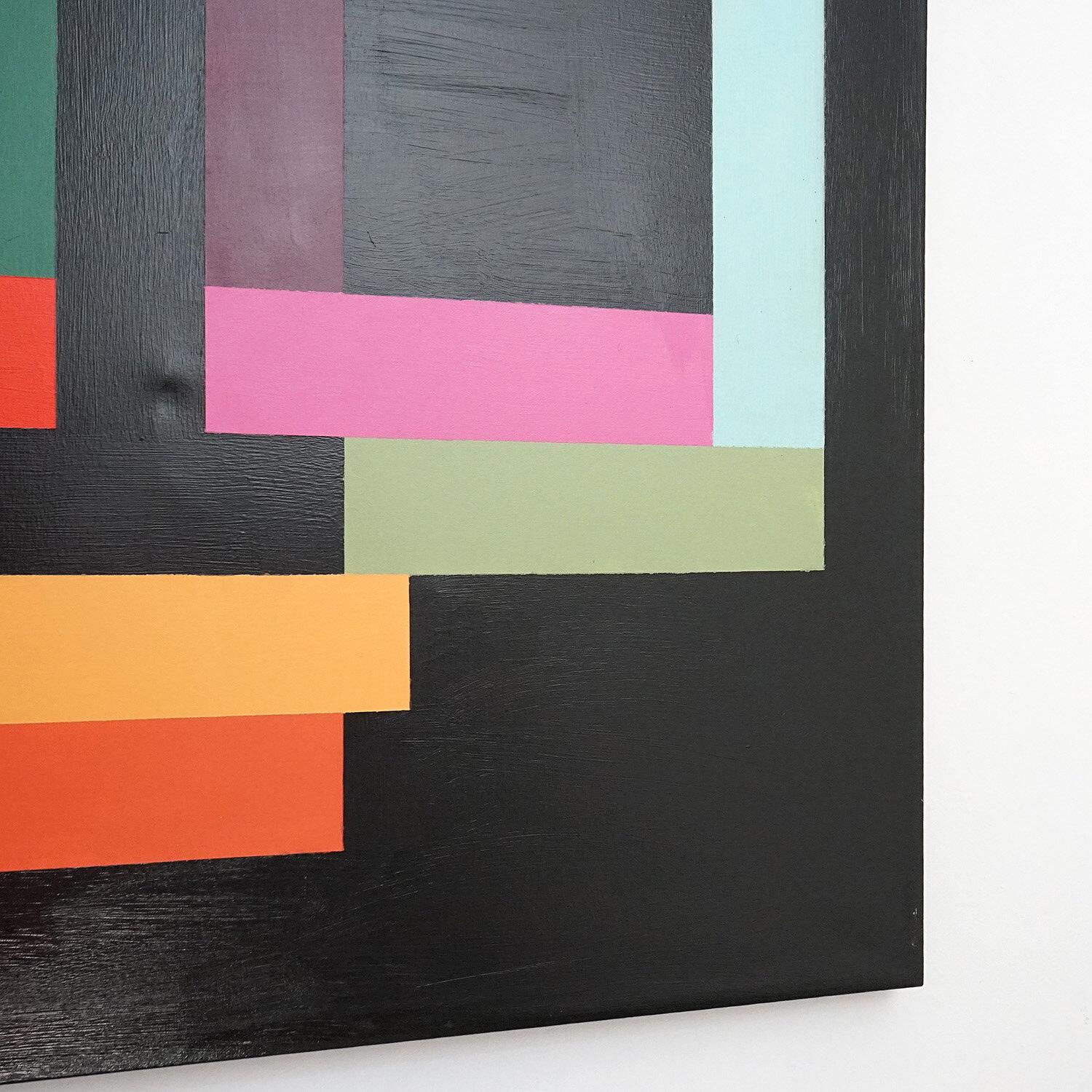 Große abstrakte minimalistische Komposition von Richard Sladden, Original-Ölgemälde im Angebot 1
