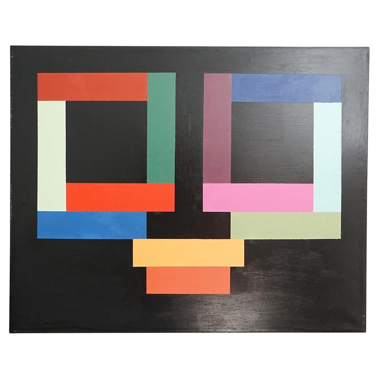 Große abstrakte minimalistische Komposition von Richard Sladden, Original-Ölgemälde im Angebot