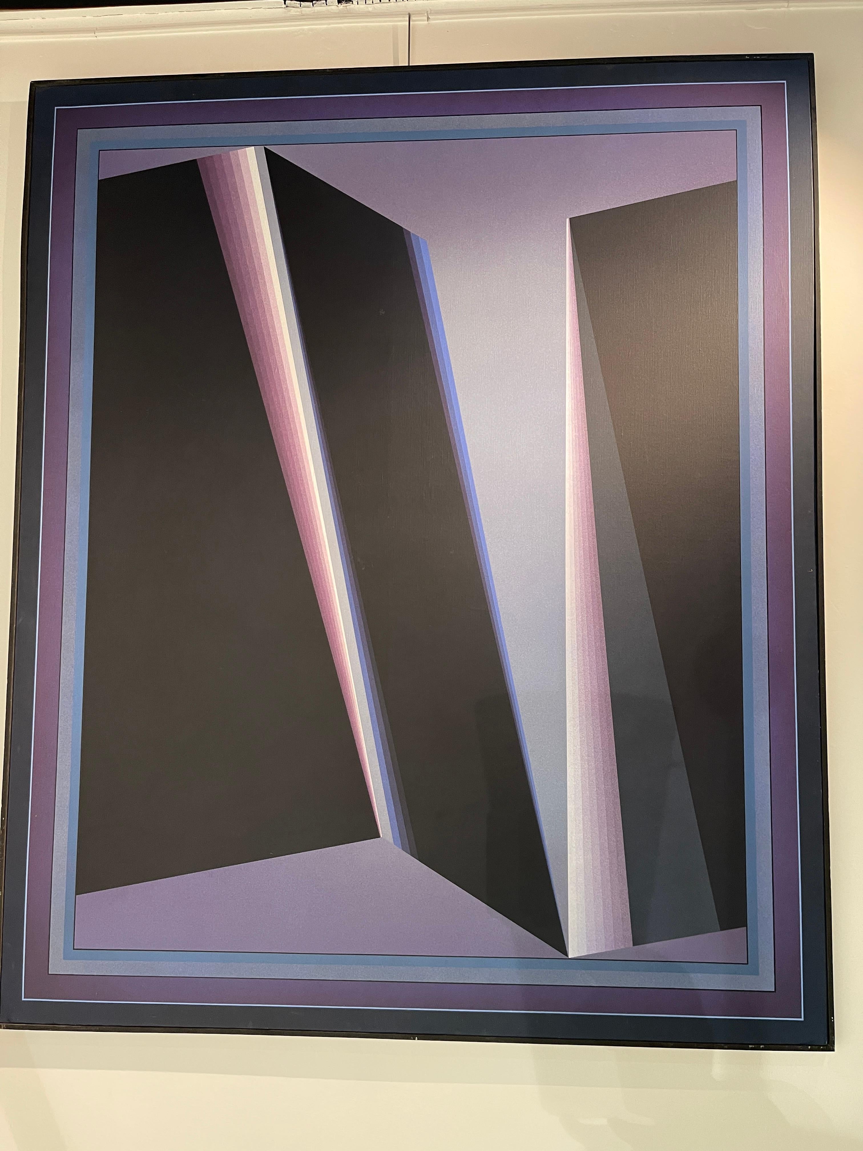 Großes abstraktes Ölgemälde auf Leinwand von Walter Strack (Ende des 20. Jahrhunderts) im Angebot