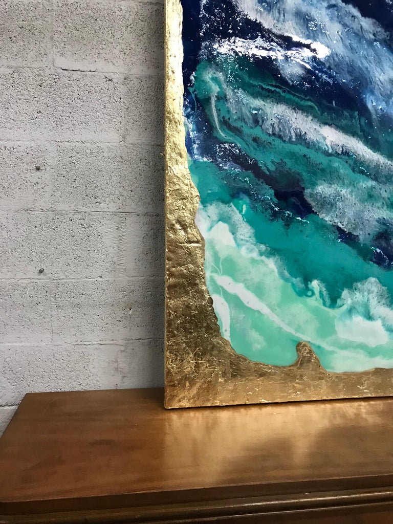 Huge Abstract Oil Painting with Resin on Canvas by Franchy at 1stDibs