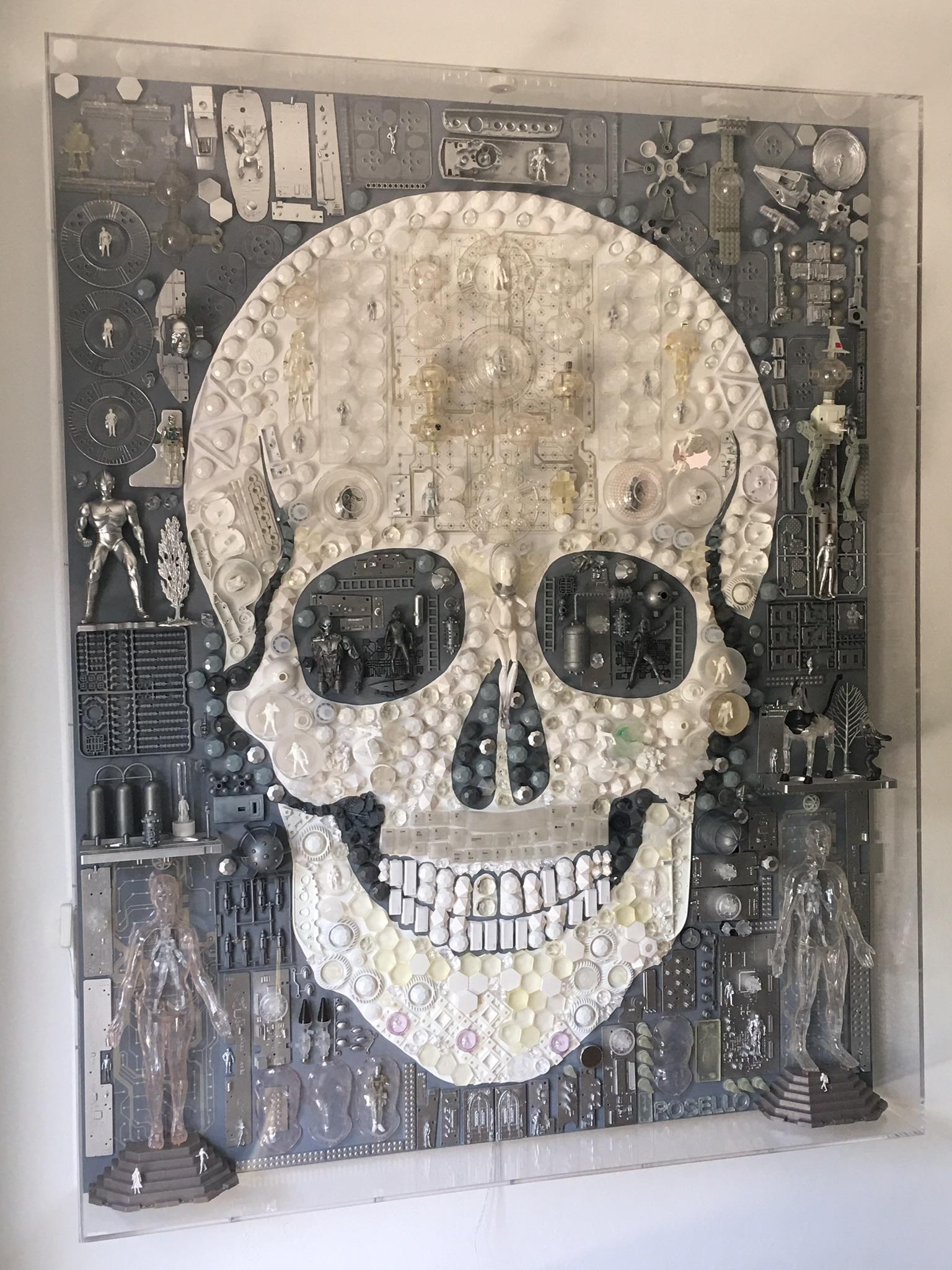 Huge Acrylic Boxed Art by Rosello “Skull” 1