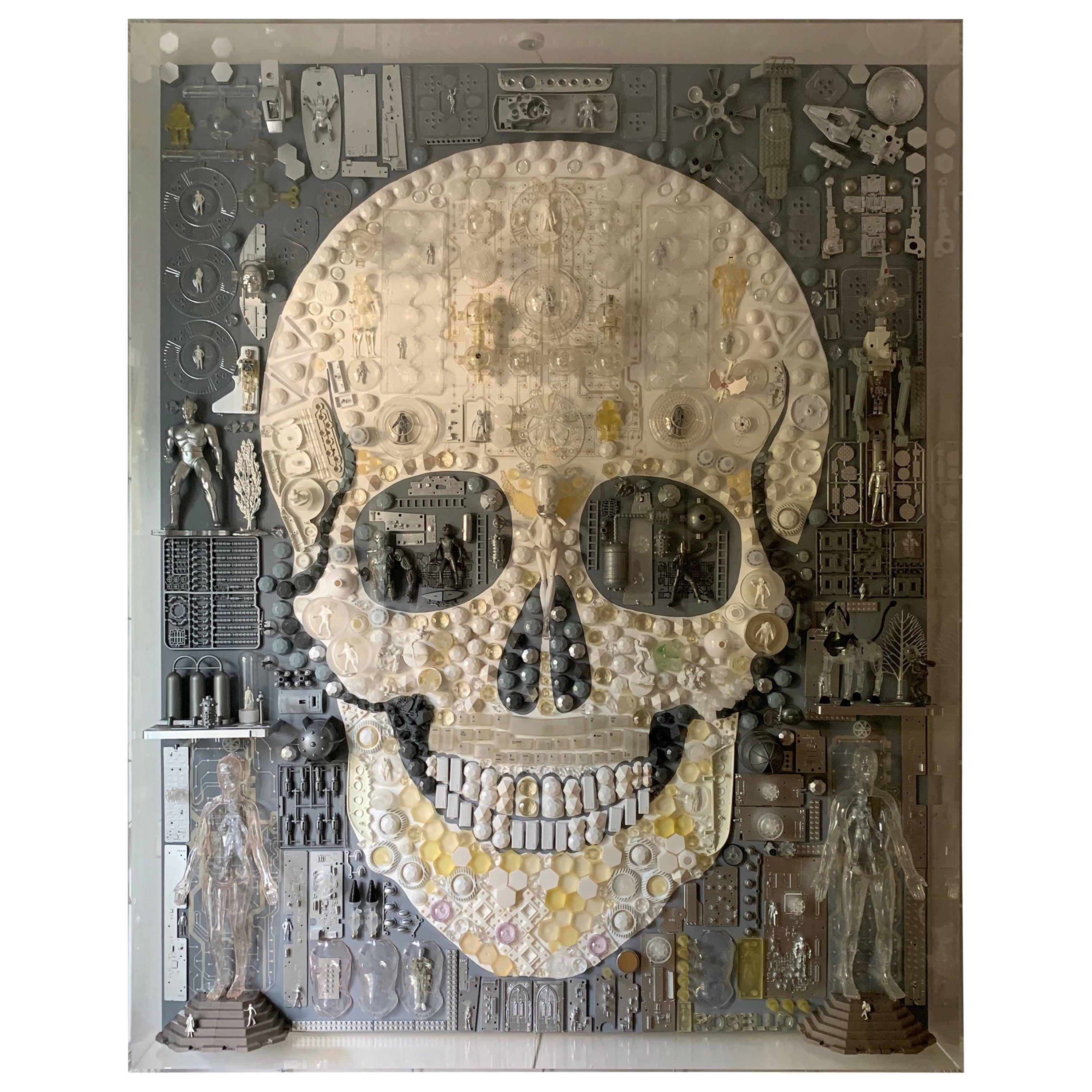 Huge Acrylic Boxed Art by Rosello “Skull”