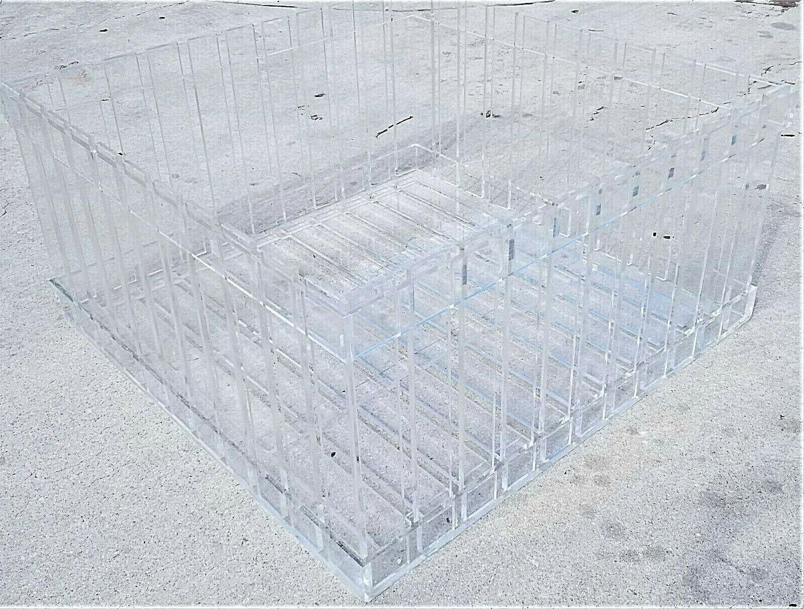 Huge Acrylic & Glass Center Cocktail Indoor Outdoor Table 1