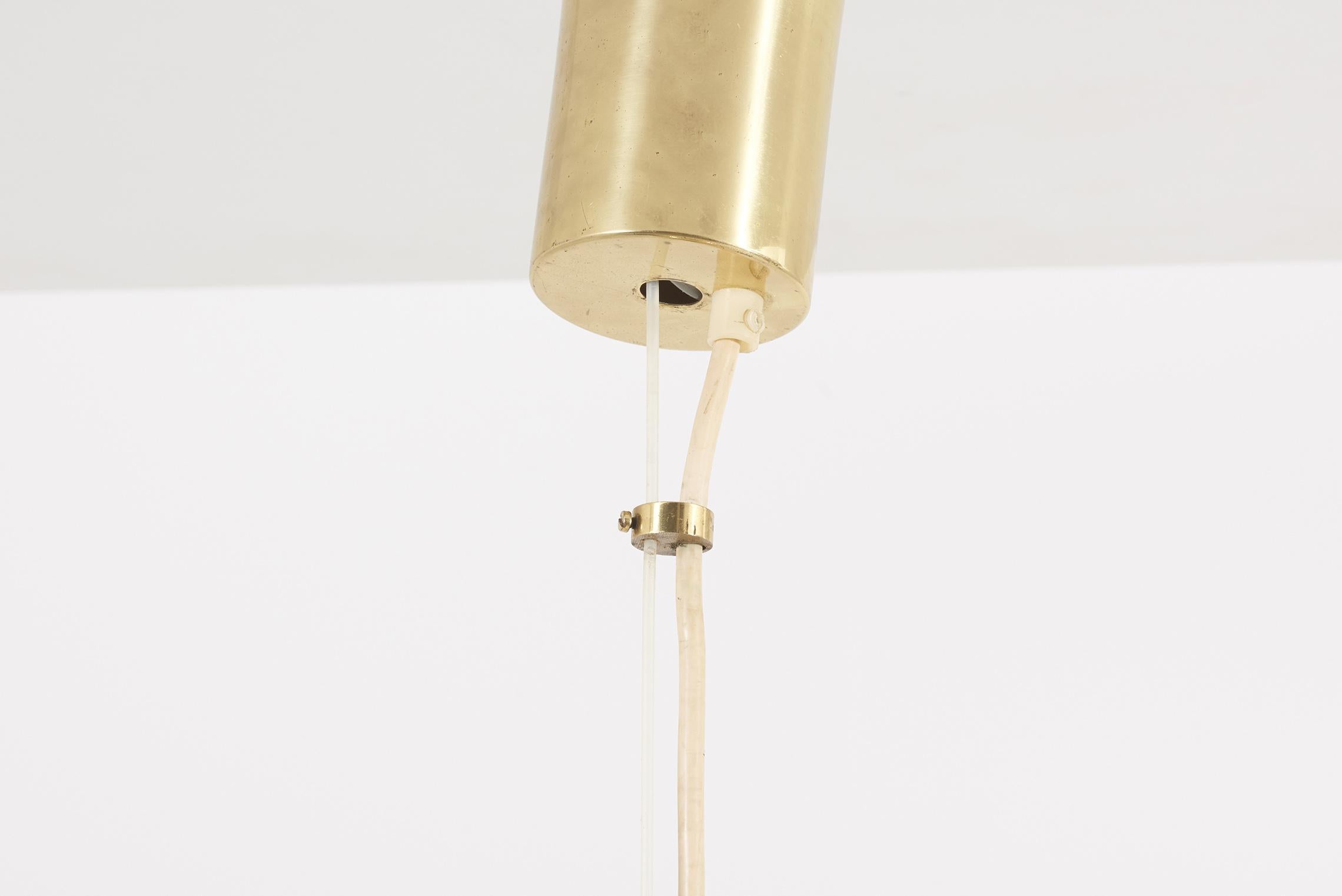 Huge Adjustable Brass Pendant Lamp Attributed to Münchner Werkstätten, Germany For Sale 13