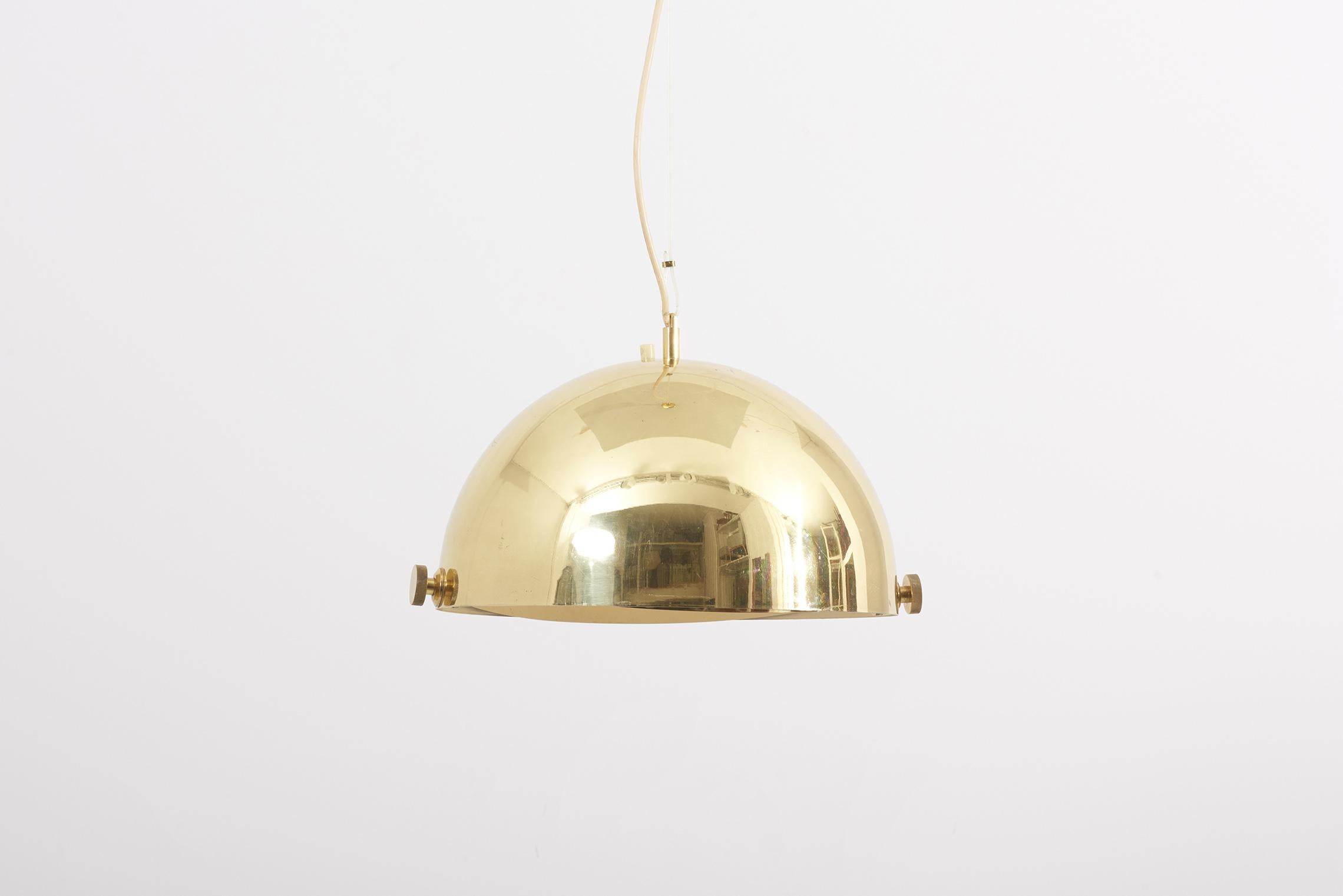 Mid-Century Modern Huge Adjustable Brass Pendant Lamp Attributed to Münchner Werkstätten, Germany For Sale