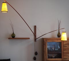 Huge Adjustable Teak Wall Light by Skrip Leuchten, circa 1950s