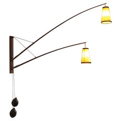 Huge Adjustable Teak Wall Light by Skrip Leuchten, circa 1950s