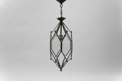 Lovely Adolf Loos Lobmeyr Style Light Beveled Glass and Brass, Austria