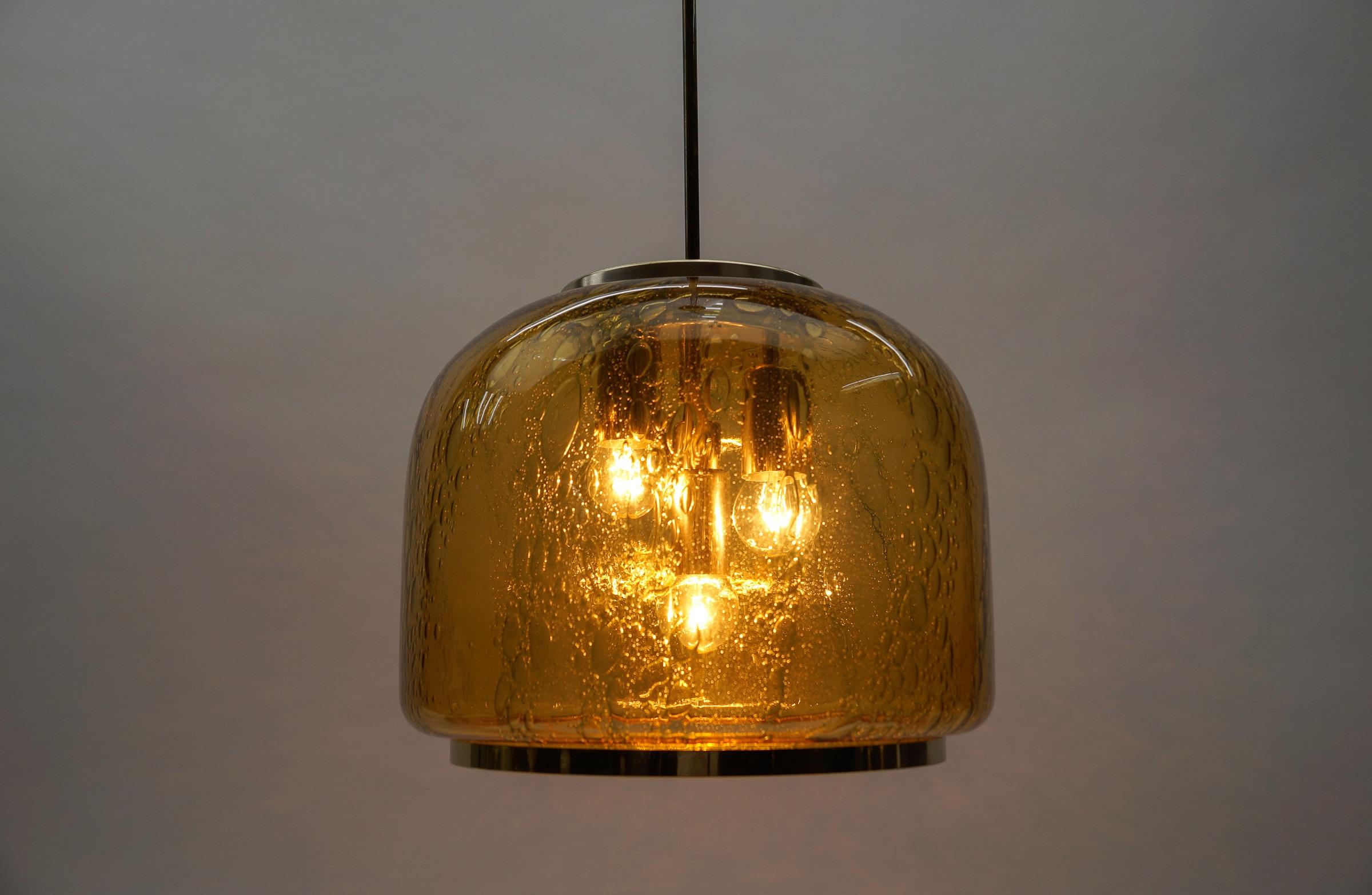 Huge Airbubble Glass Pendant Lamp by Doria, 1960s - Mid-Century Modern - Germany 4