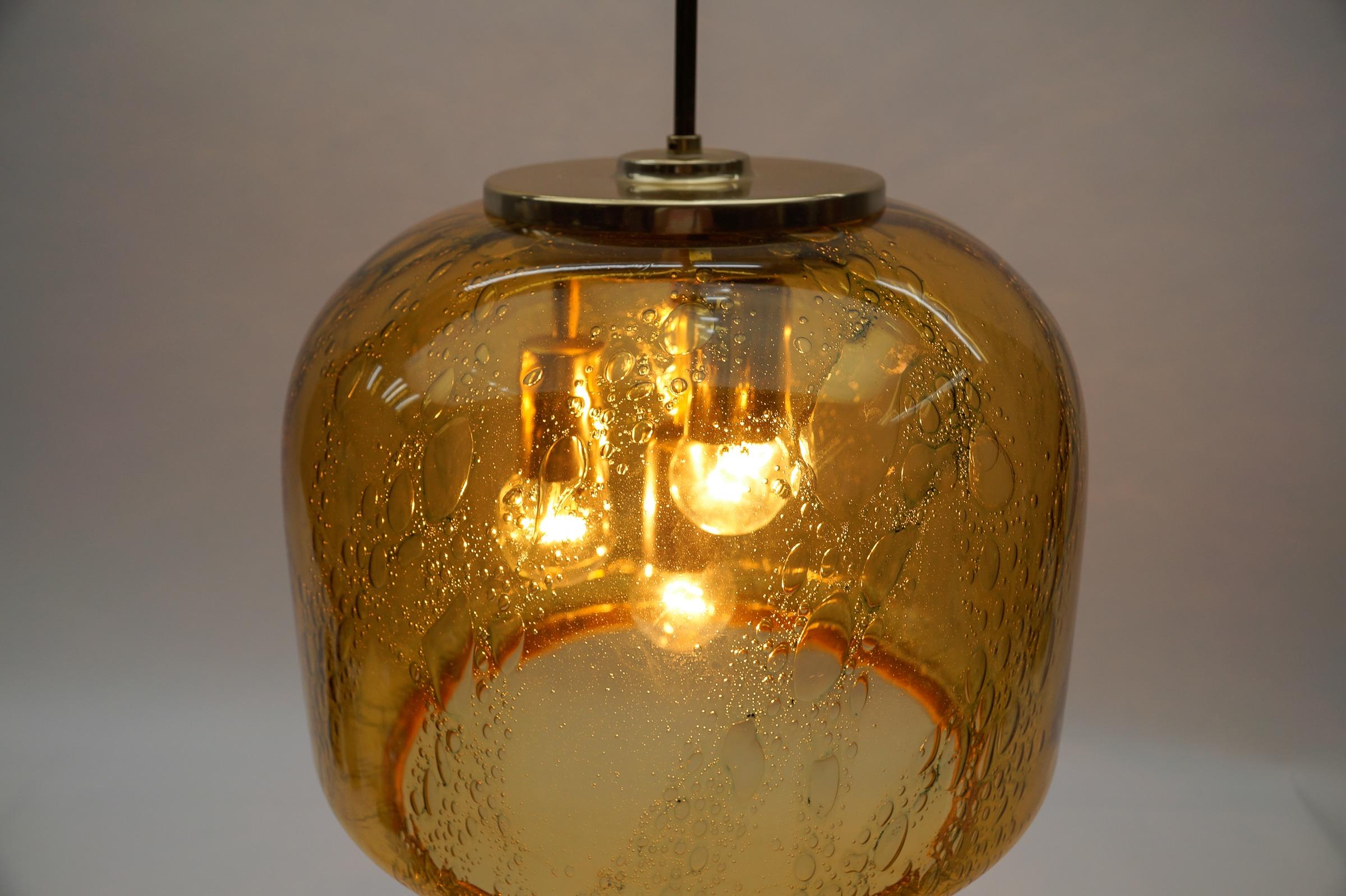 Huge Airbubble Glass Pendant Lamp by Doria, 1960s - Mid-Century Modern - Germany 5