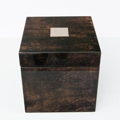 Enorme Cubitera Cuadrada de Piel de Cabra Aldo Tura