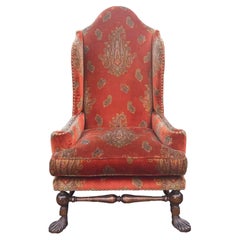 Huge Alfonso Marina Ebanista Spanish Colonial Wingback Throne Chair