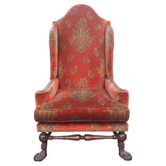 Used Huge Alfonso Marina Ebanista Spanish Colonial Wingback Throne Chair