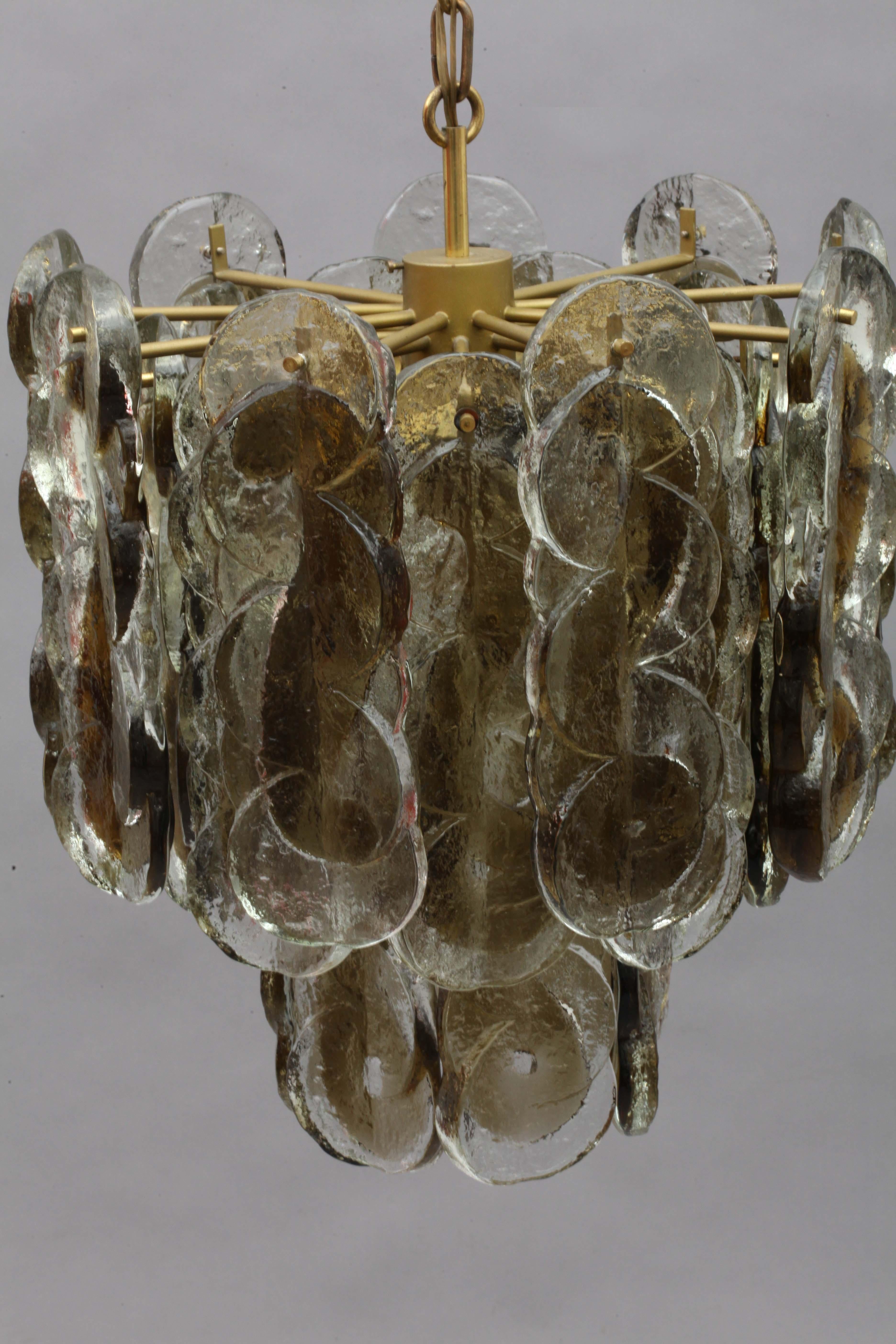 Huge frozen glass hanging lamp,
Model 