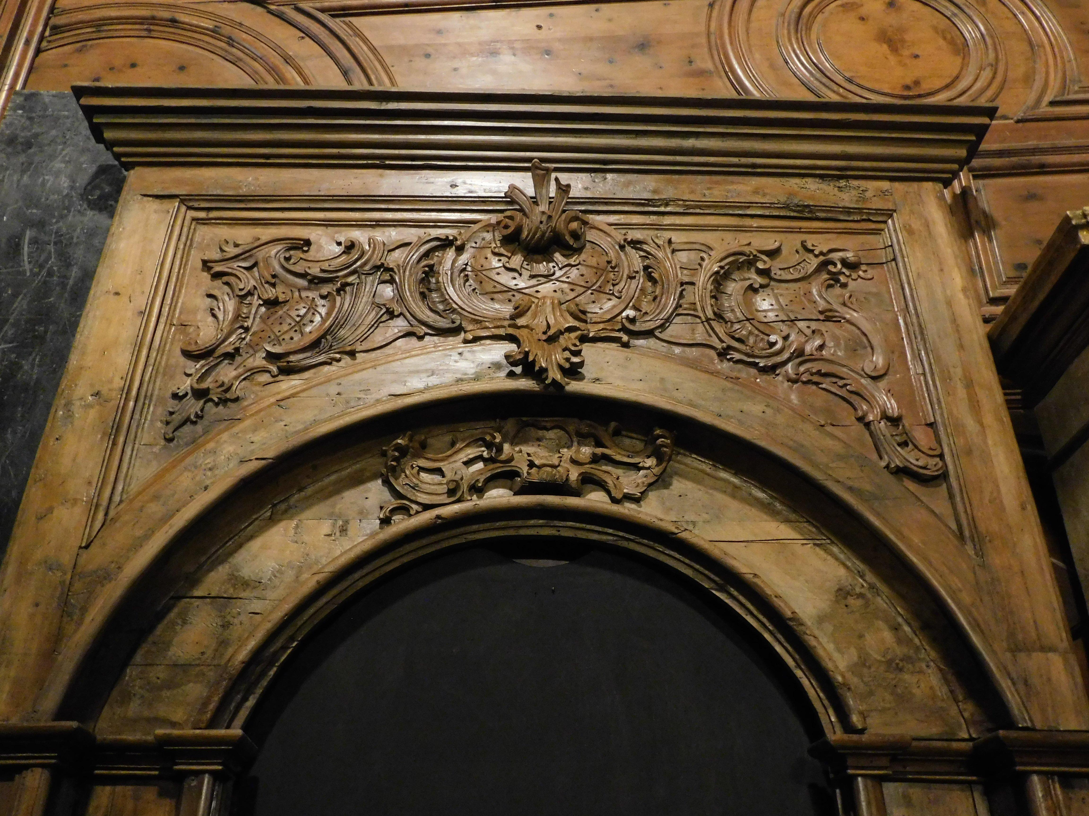 Huge amazing richly carved wooden portal frame, Italy For Sale 3