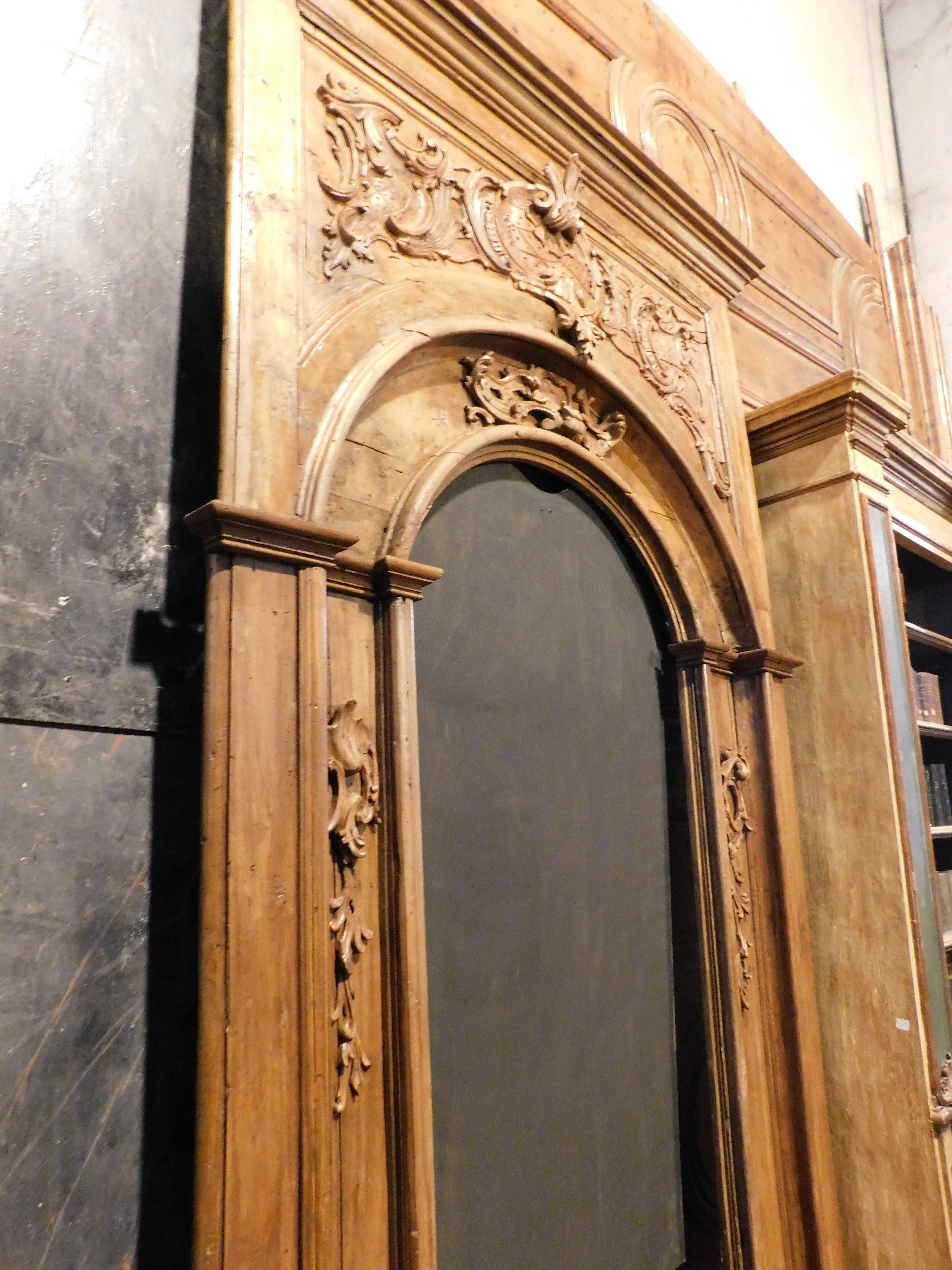 Huge amazing richly carved wooden portal frame, Italy For Sale 5
