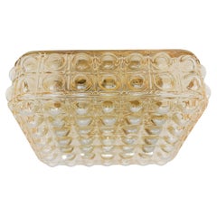 Huge Amber Glass Bubble Flush Mount Lamp by Helena Tynell, Germany 1960s