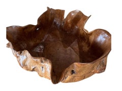 Huge American Hand-Carved Burl Wood Bowl