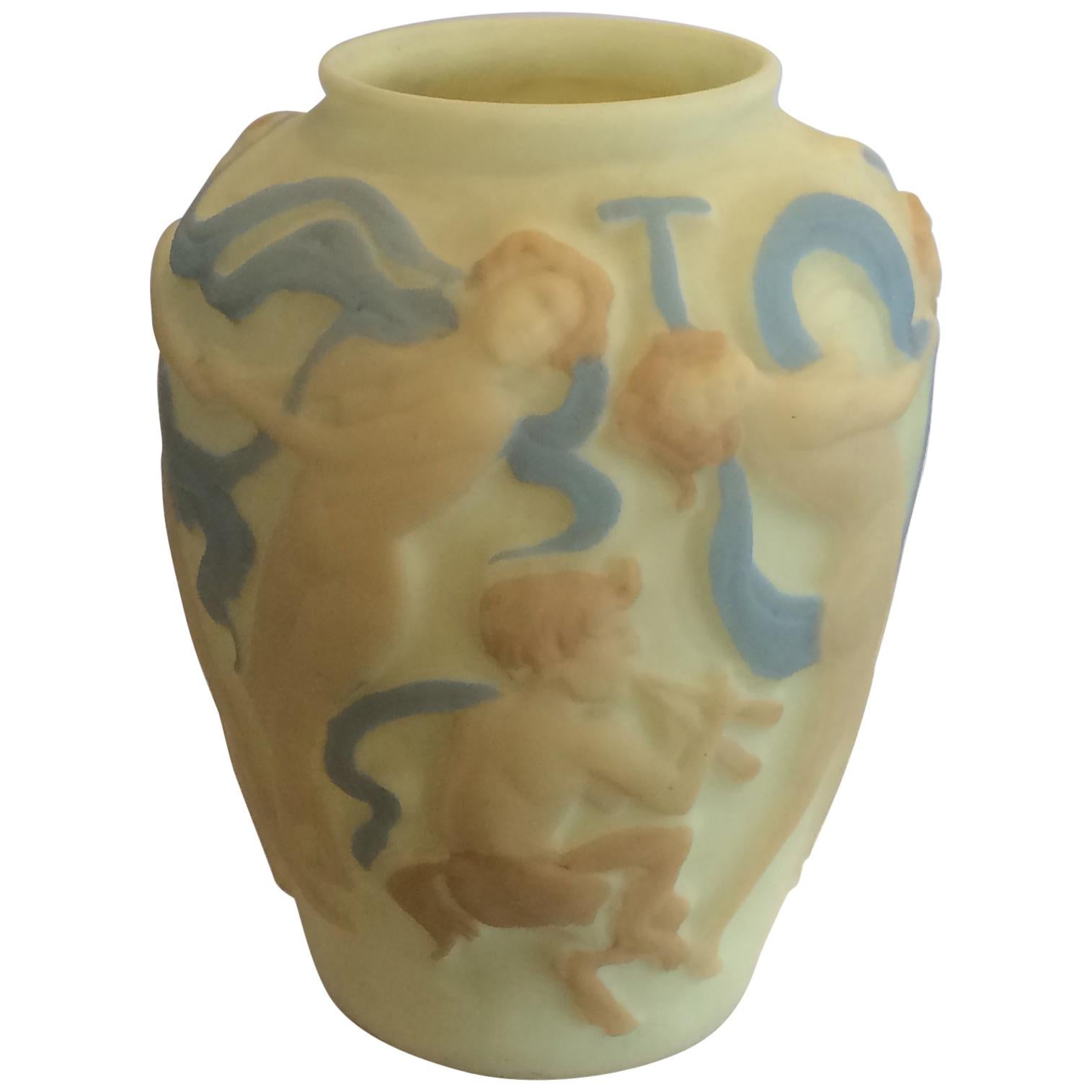 Huge American Phoenix Consolidated Satyrs and Nudes Vase For Sale