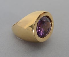 Huge Amethyst Gold Ring
