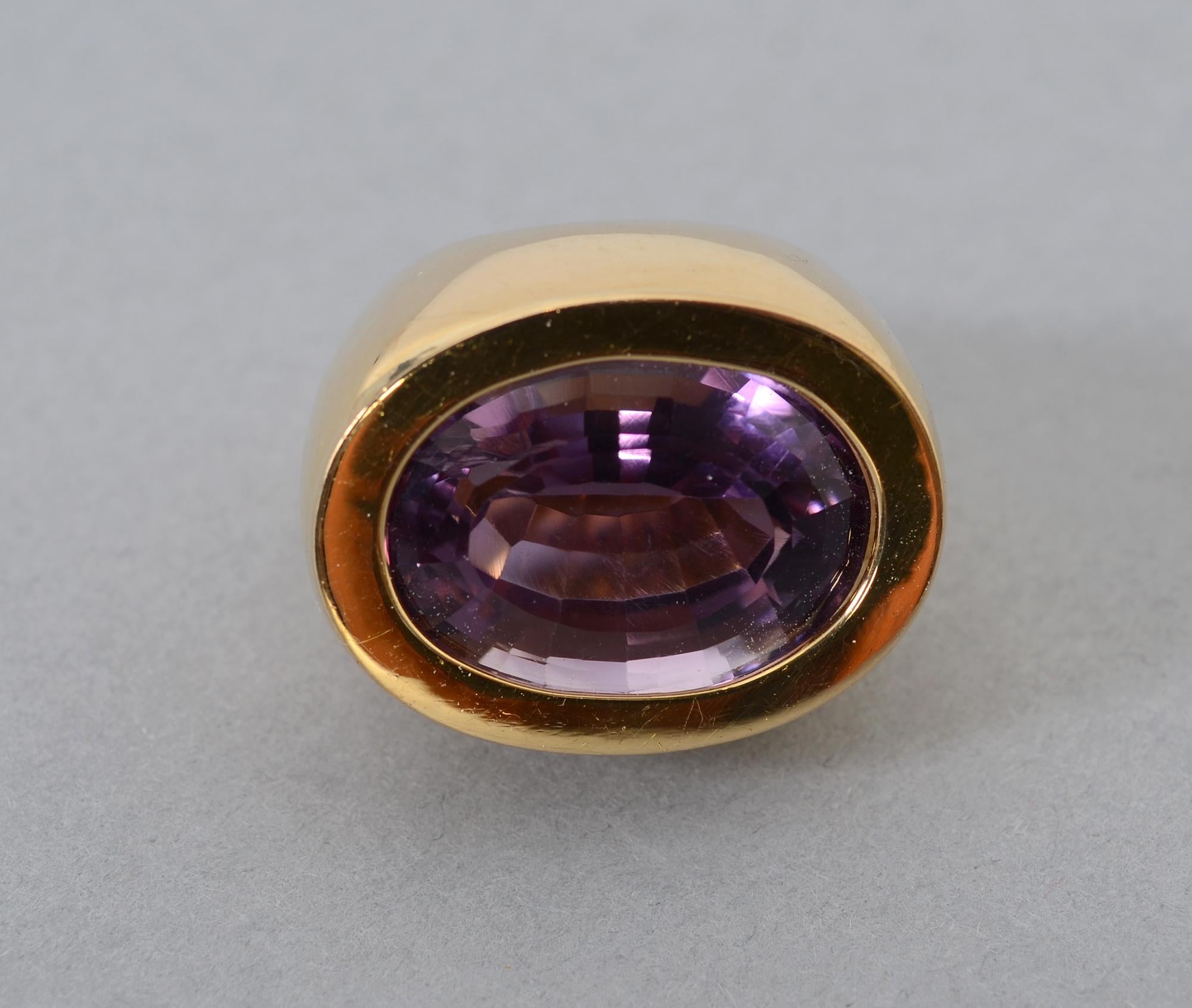 Modern Huge Amethyst Gold Ring For Sale