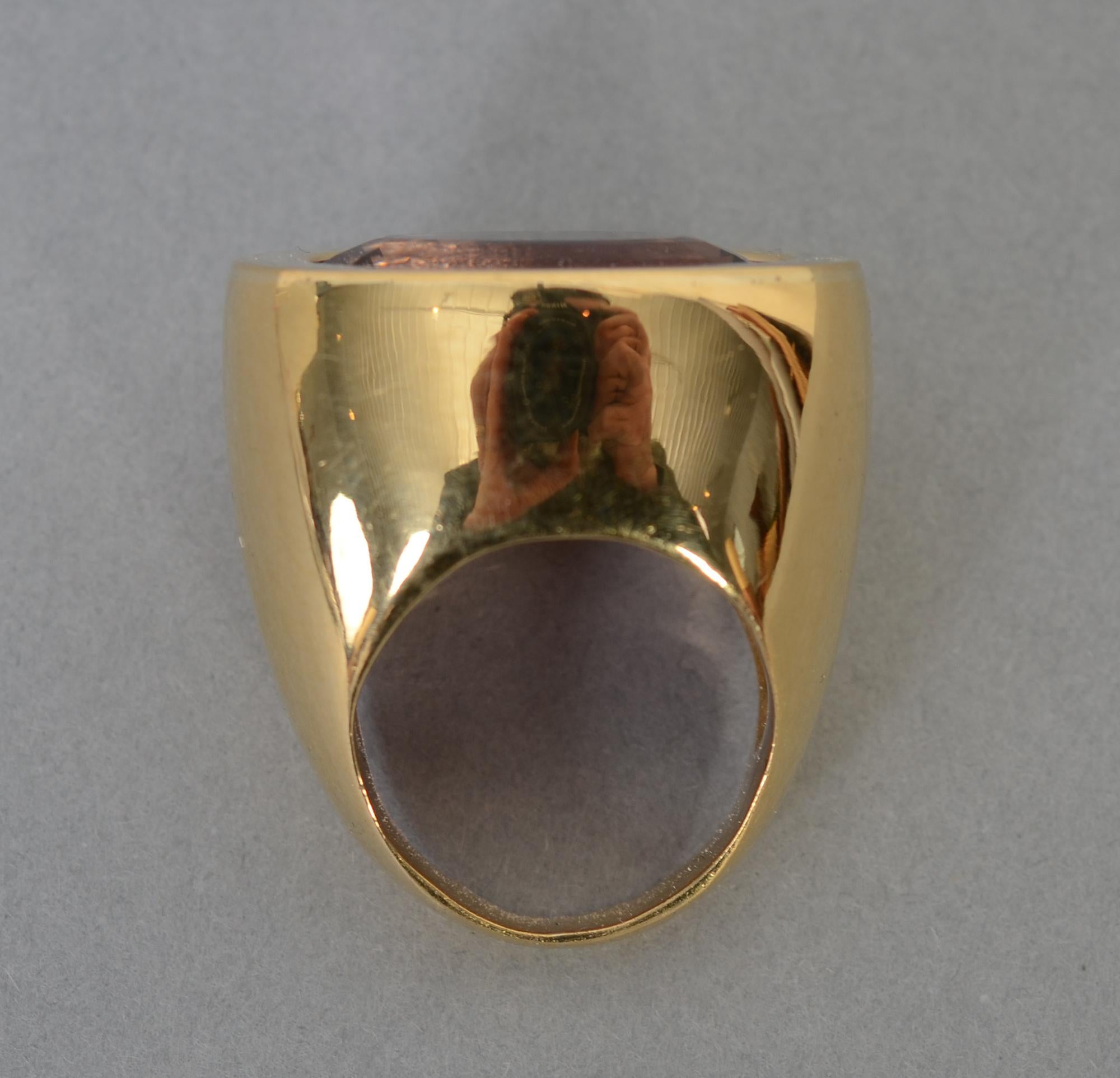 Women's or Men's Huge Amethyst Gold Ring For Sale