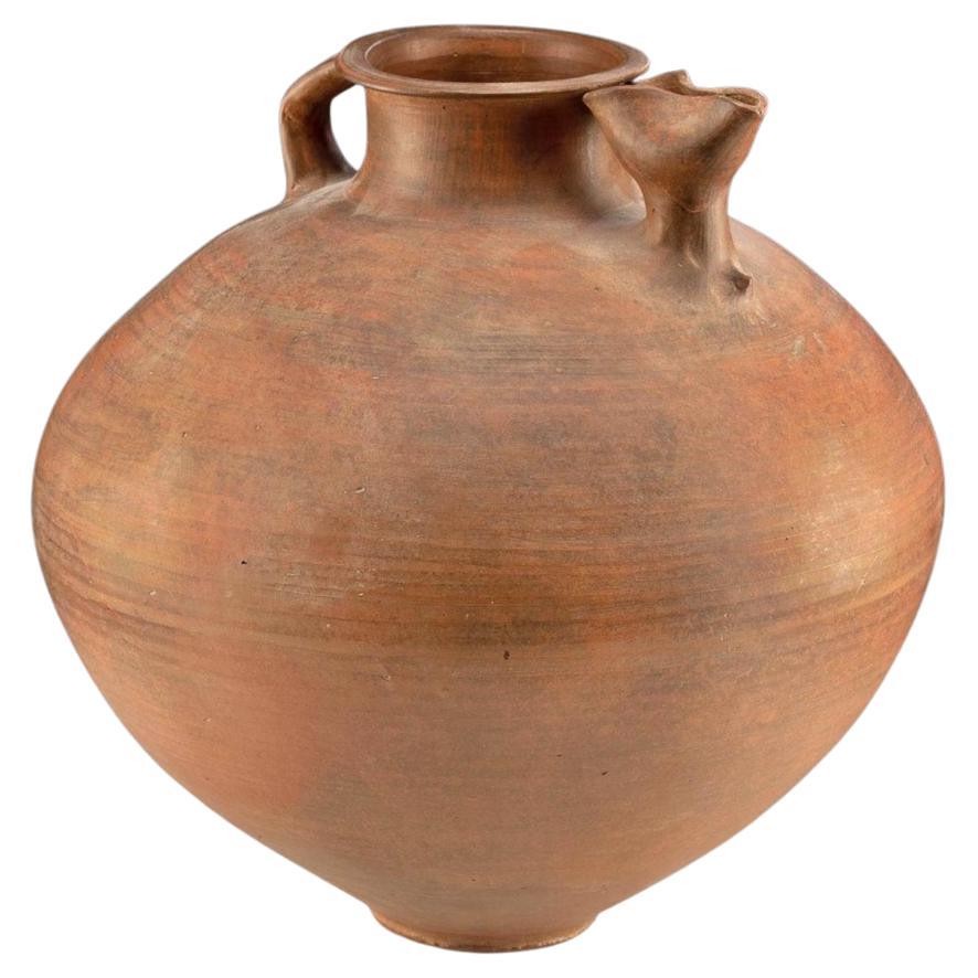 Huge Ancient Amlash Pottery Pitcher Pinched Spout In Good Condition For Sale In Bonita Springs, FL