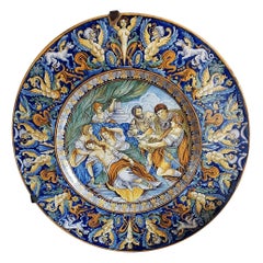 Antique Huge and Decorative Italian Terracotta Dish
