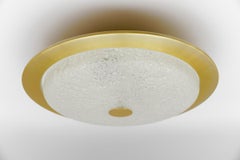 Große und elegante Einbaubeleuchtung oder Wandleuchte aus mattiertem Eisglas, 1960er Jahre, Deutschland