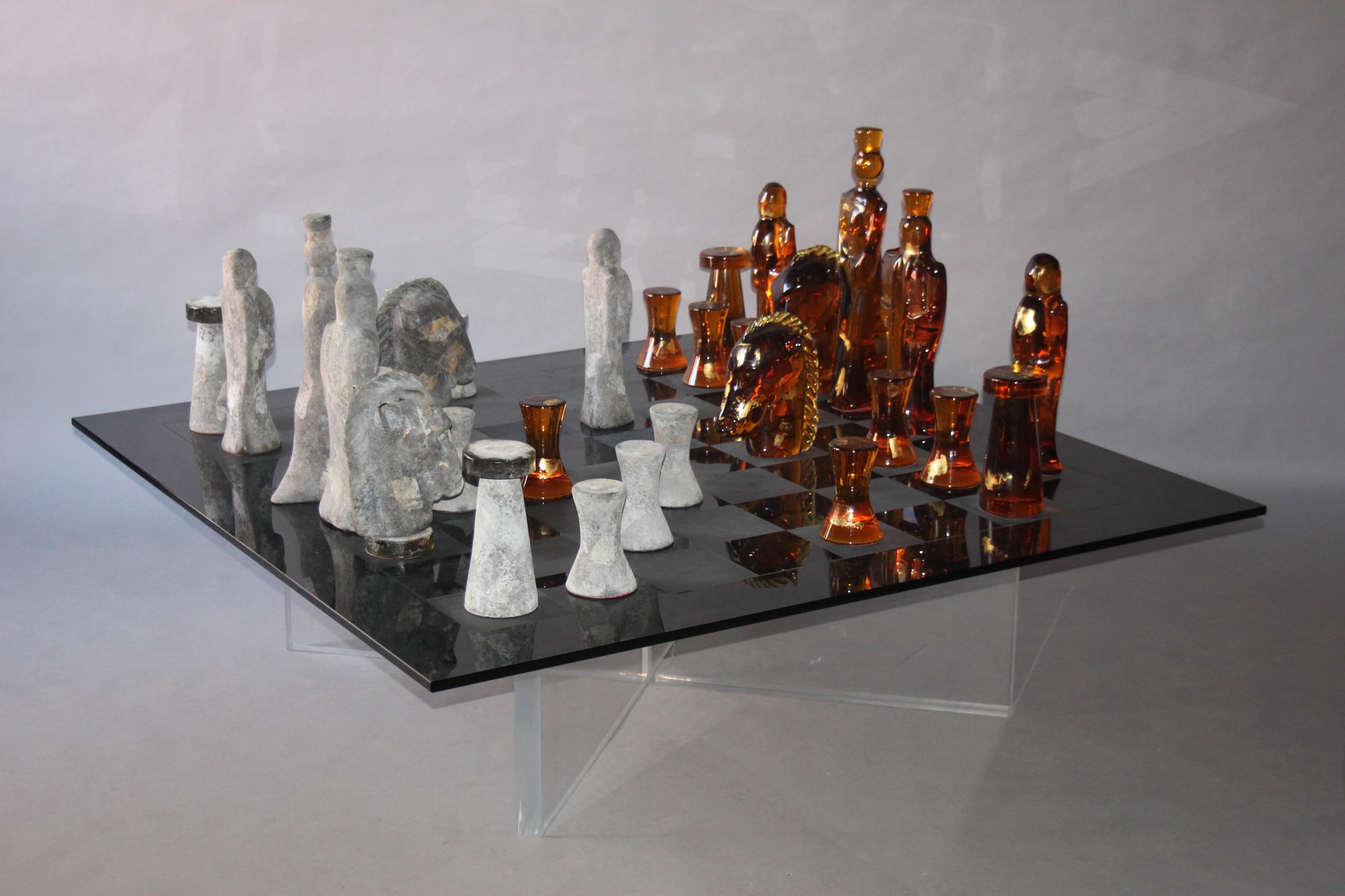Glass Huge and Exceptional Murano Chess Game