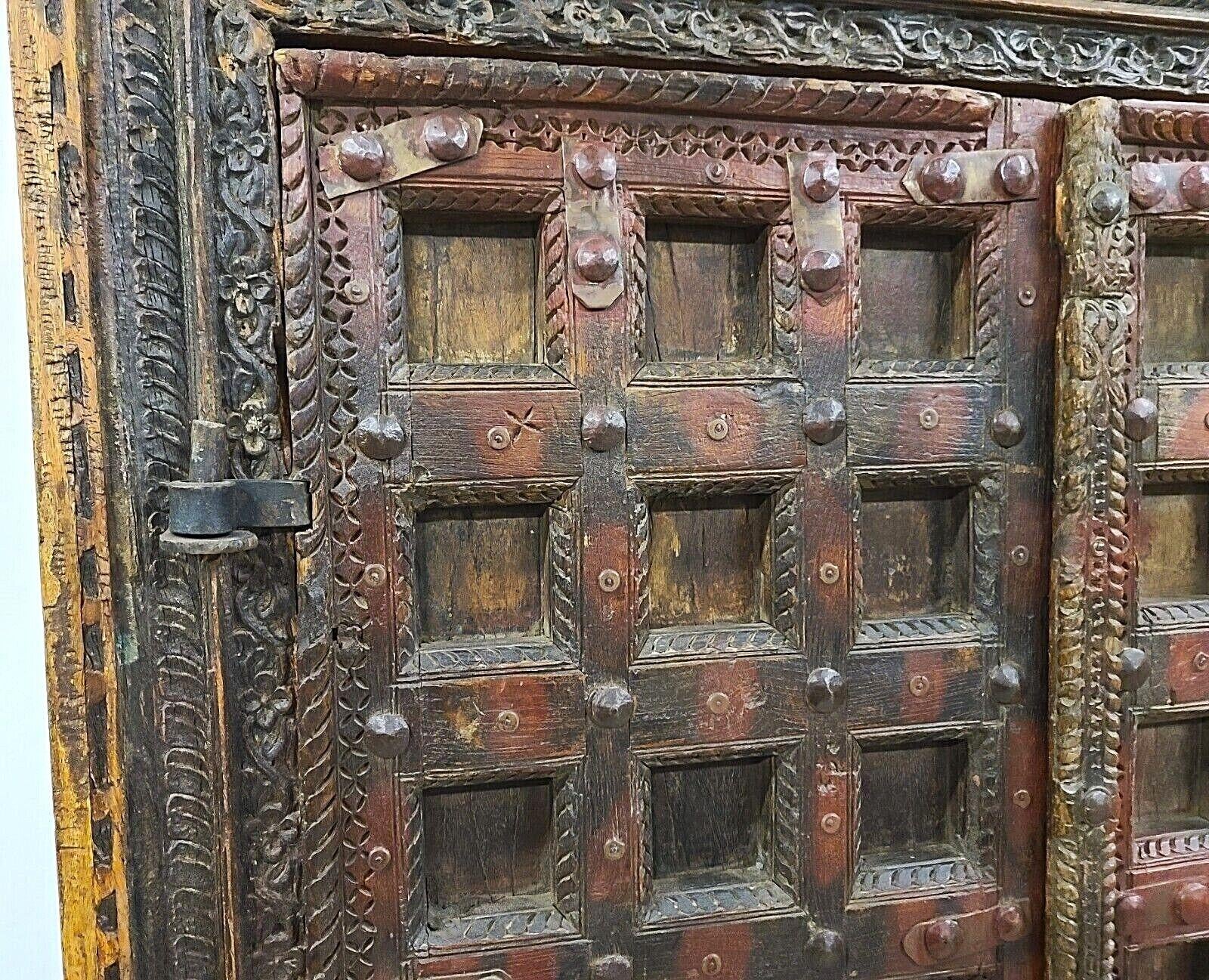 For FULL item description be sure to click on CONTINUE READING at the bottom of this listing.

Offering one of our recent palm beach estate fine furniture acquisitions of a
huge antique 1800s Indian teak armoire cabinet pantry with carved