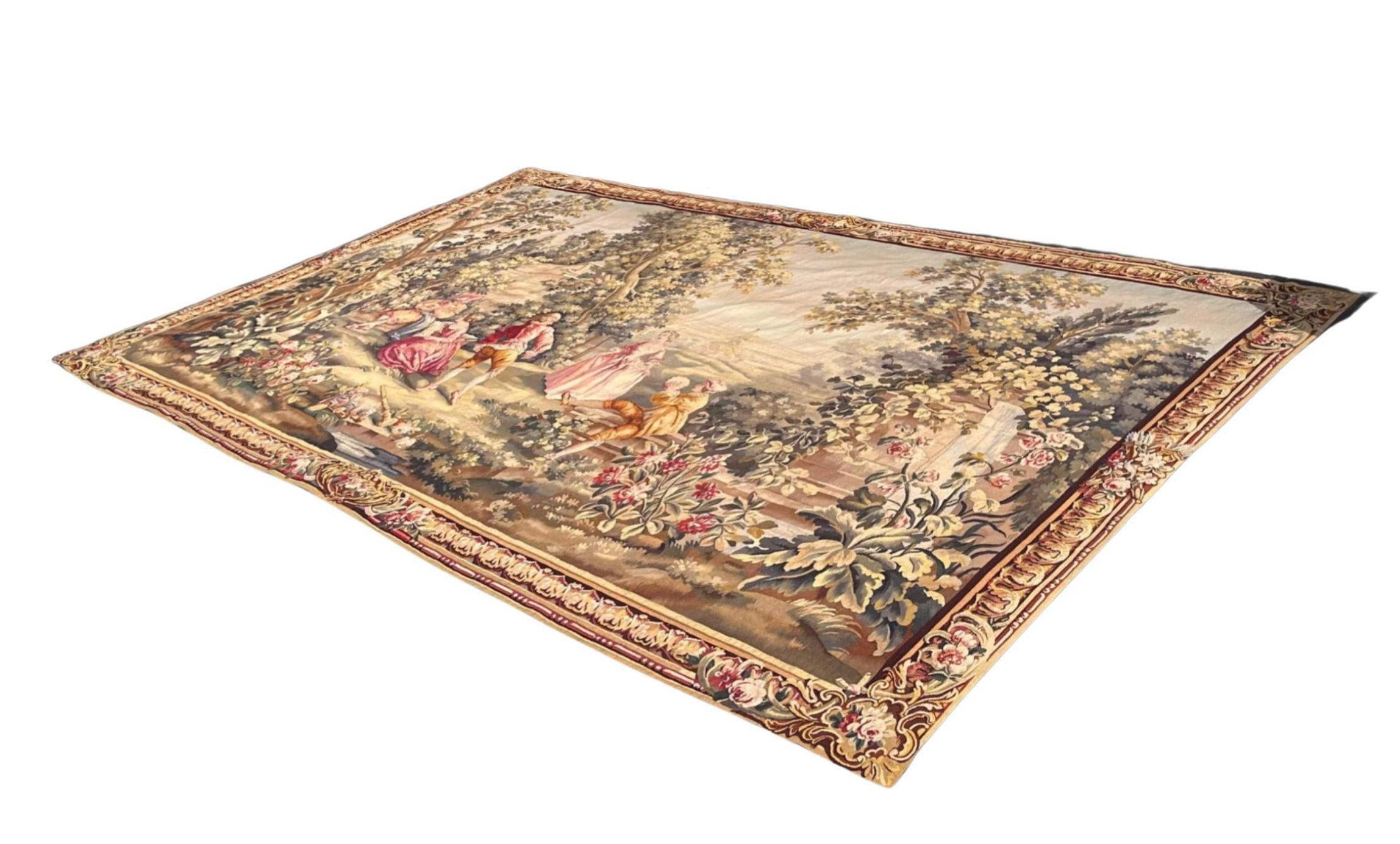 Huge Antique 19th Century French Aubusson Tapestry 135” For Sale 8