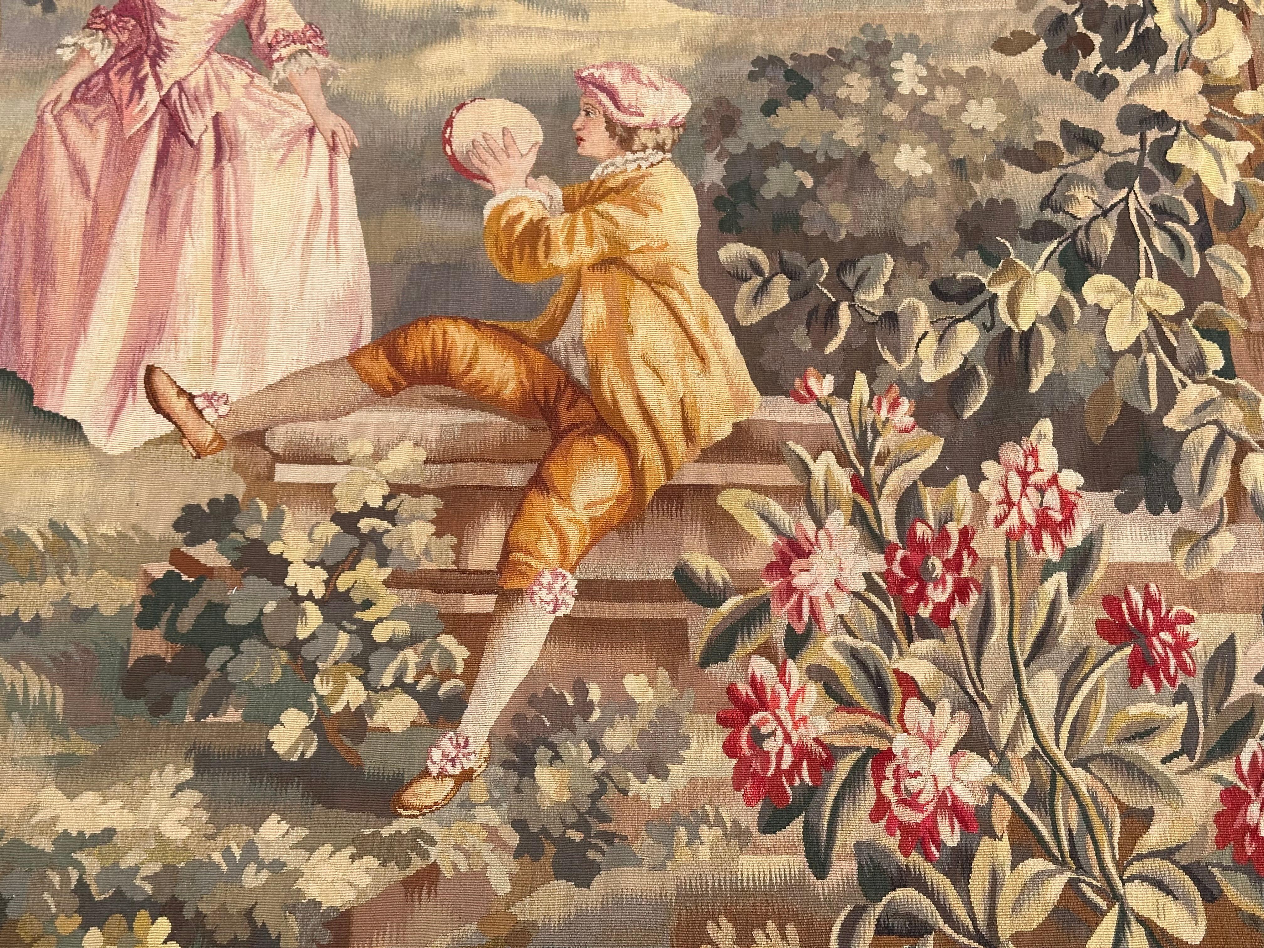Grande tapisserie française d'Aubusson du 19ème siècle 135 en vente 1
