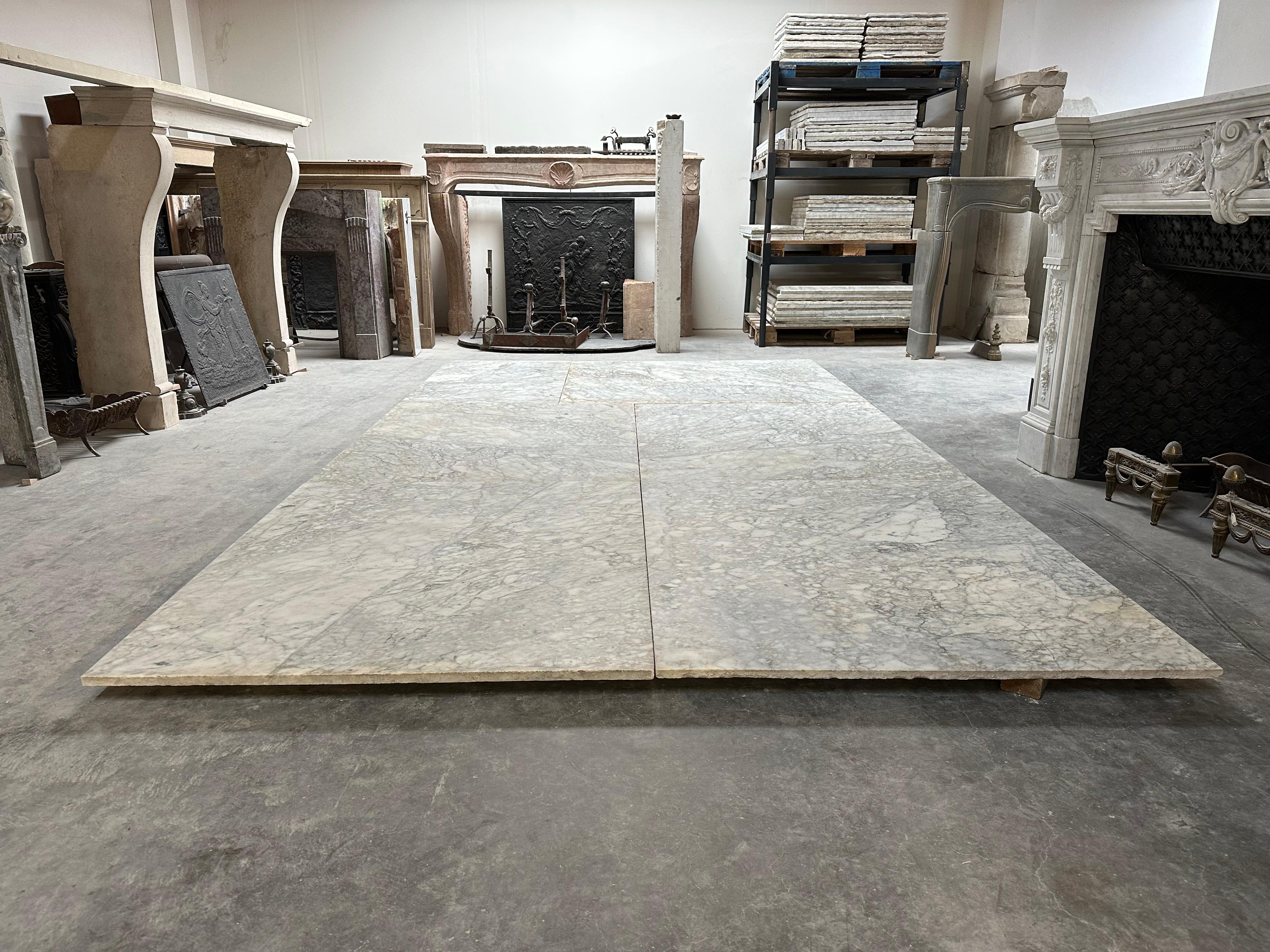 Dutch Huge Antique Arbescato Marble Floor Tiles For Sale