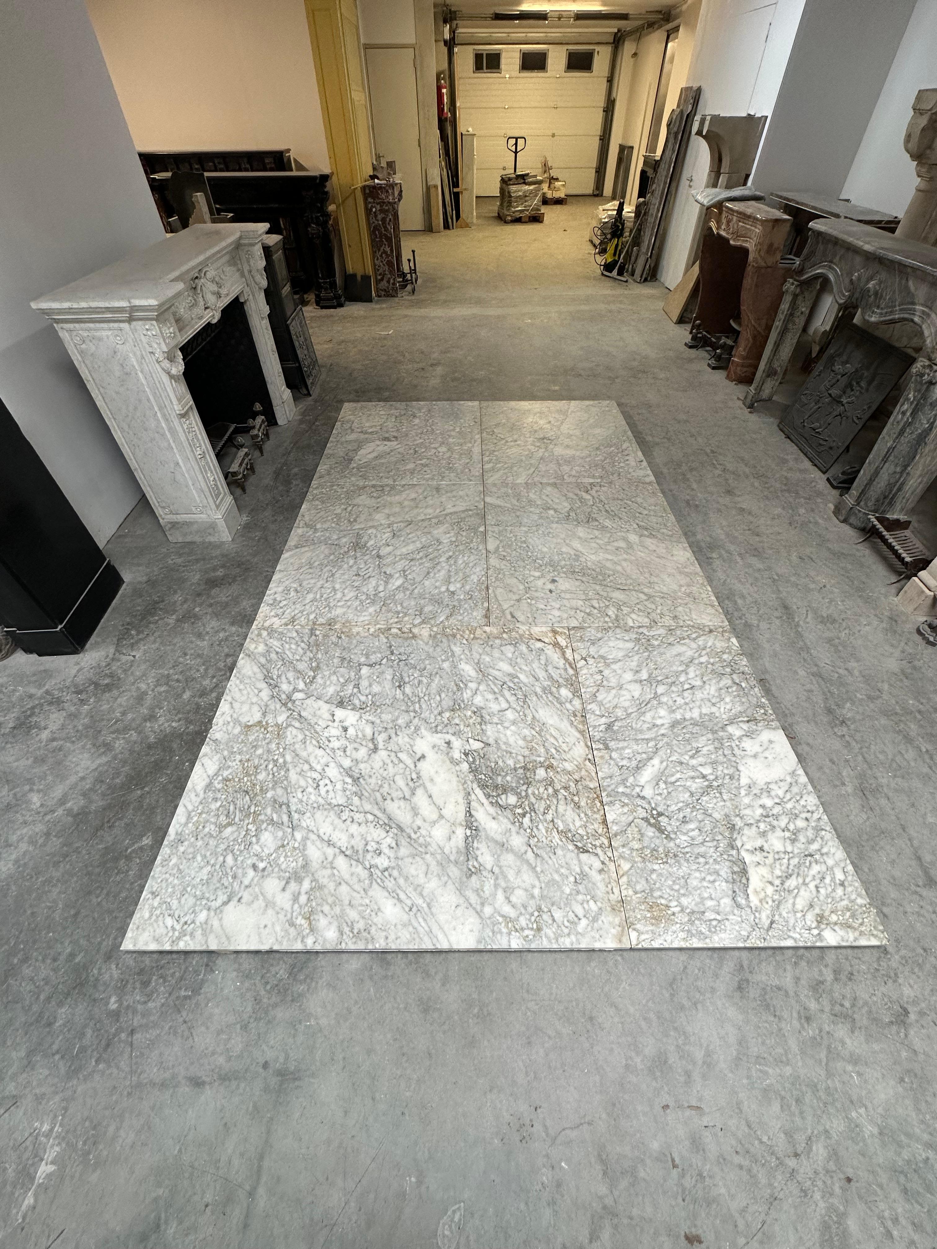 Huge Antique Arbescato Marble Floor Tiles For Sale 1