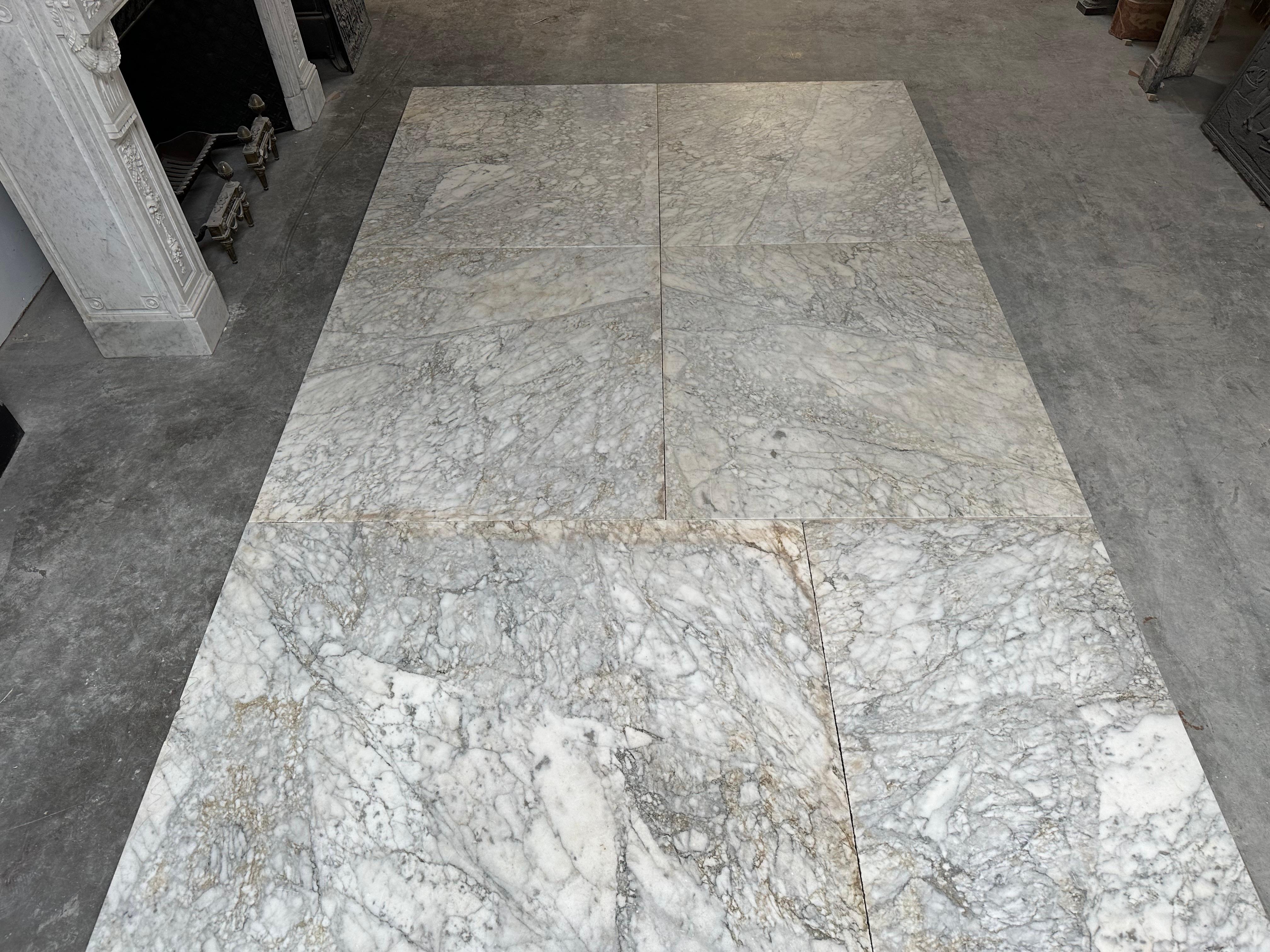Huge Antique Arbescato Marble Floor Tiles For Sale 2