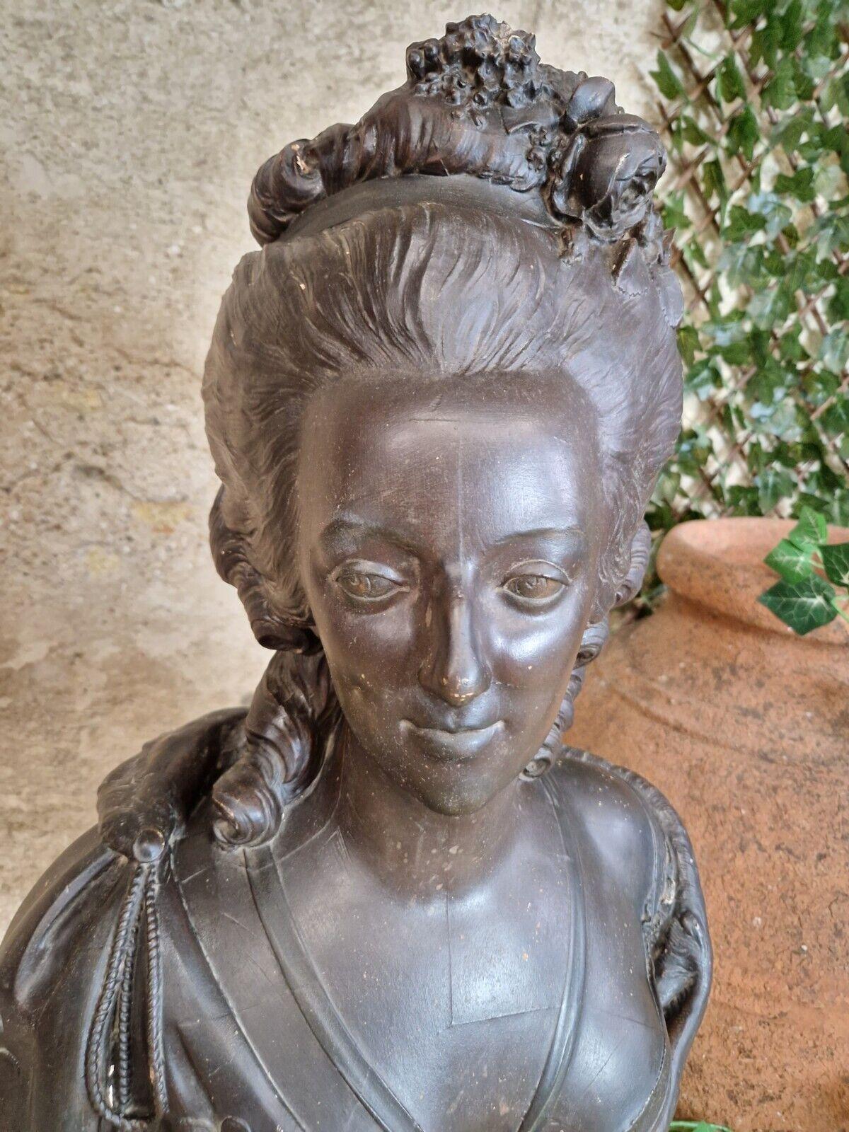 Louis XIV Huge Antique Bust French Marie Antoinette Copy of Le Comte 1783